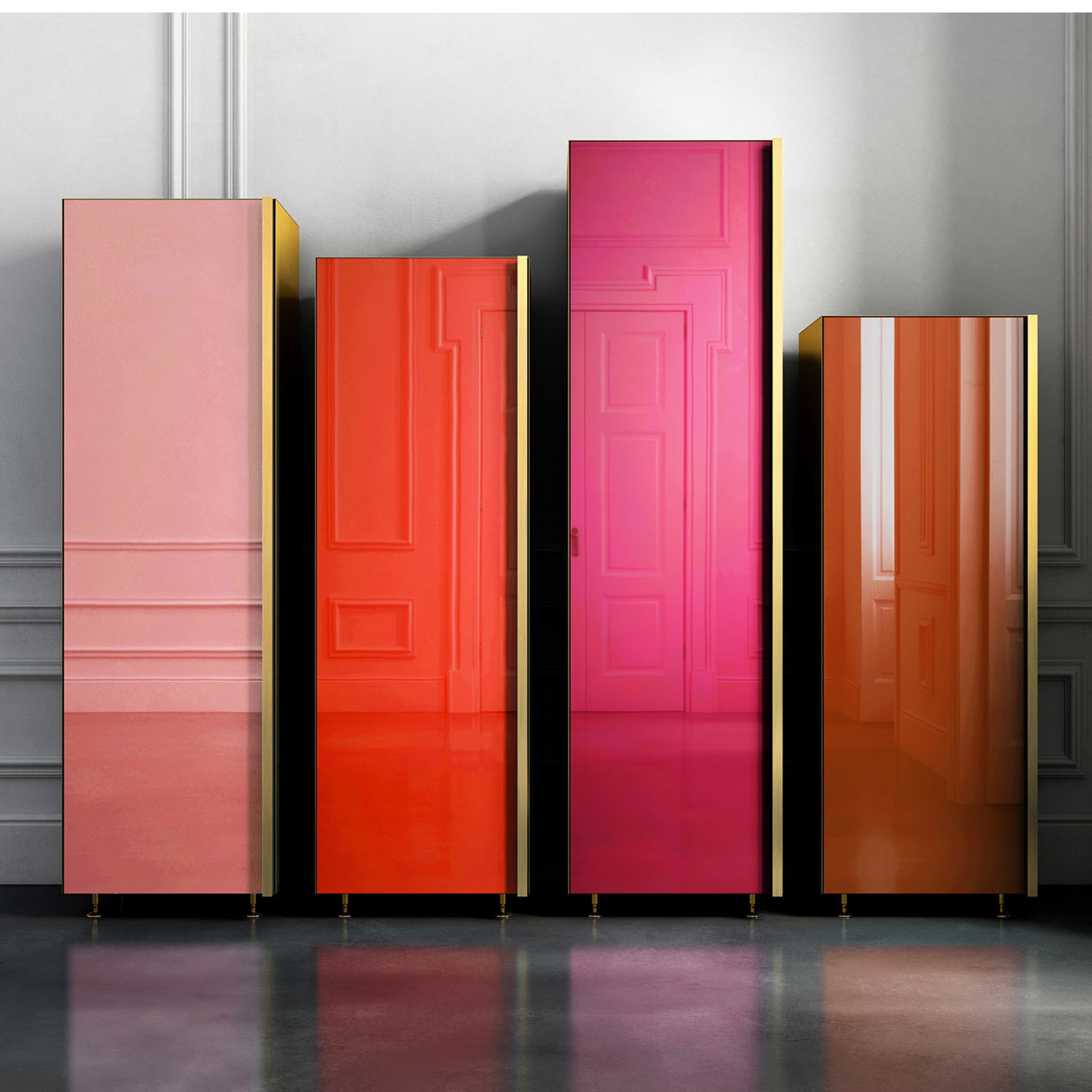 Column 01 Set of 4 Red Cupboards - Alternative view 4