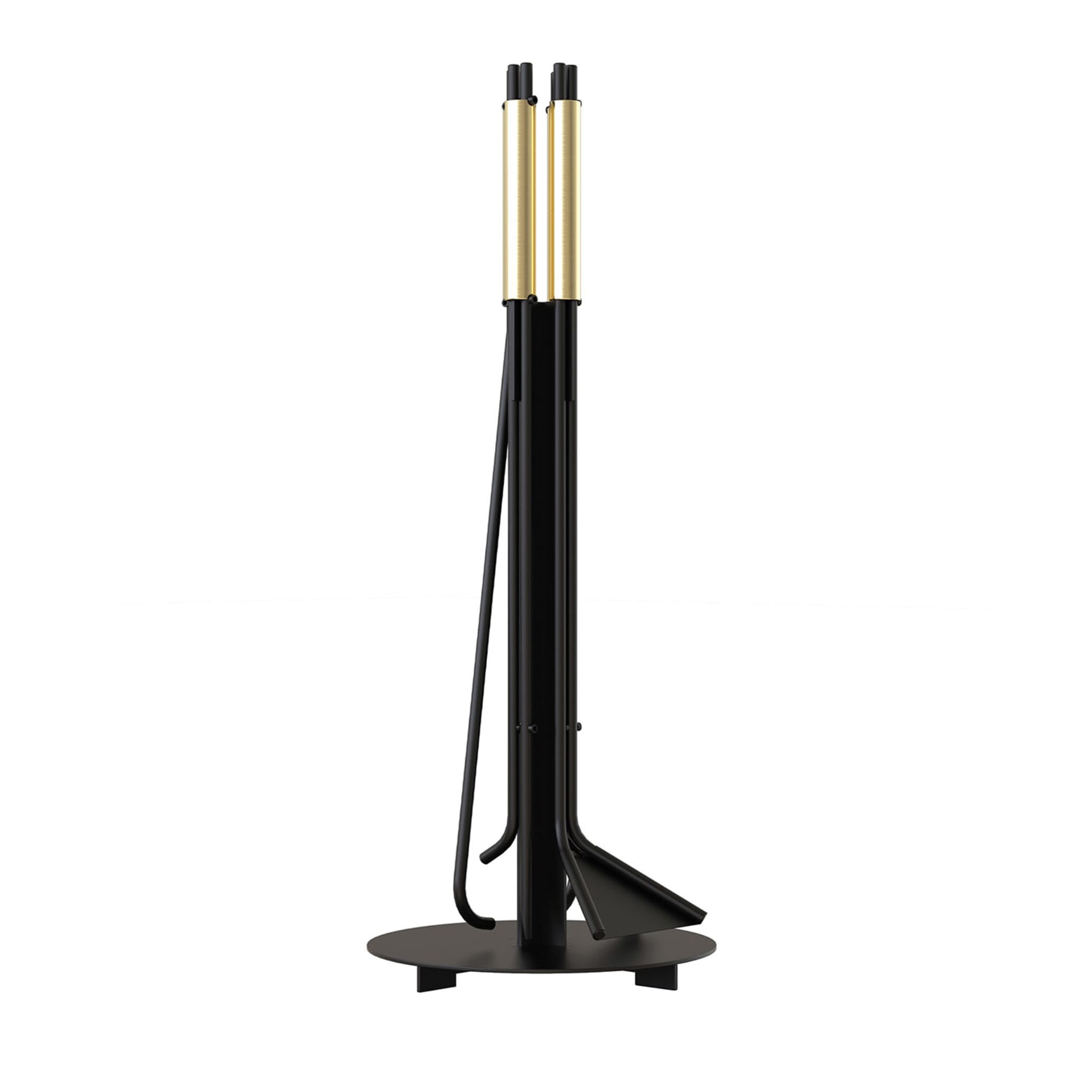 ED001 Black and Brass Fireplace Tools - Main view