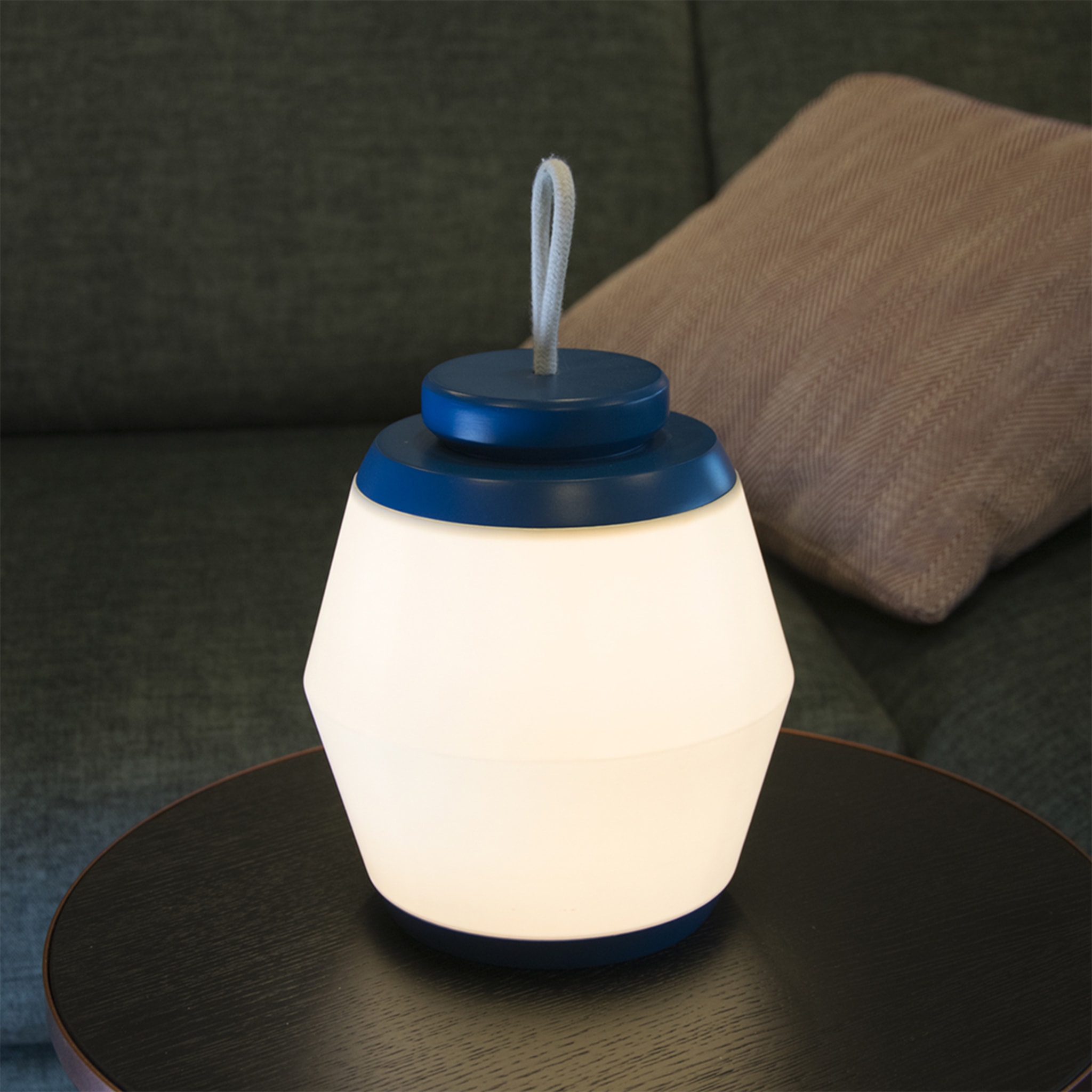 Geometric Blue Rechargeable Lantern by Albore Design - Alternative view 1