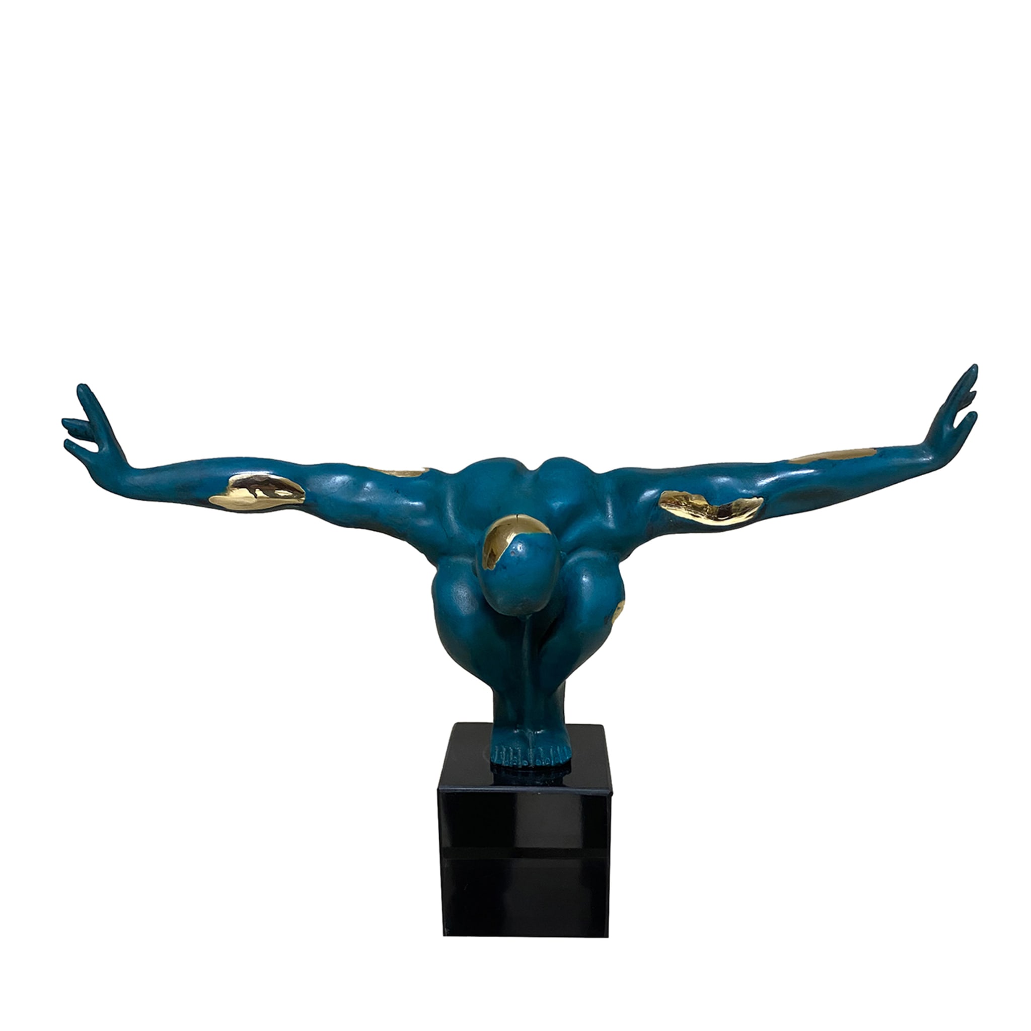Pequeño buzo masculino Estatuilla de bronce - Vista principal