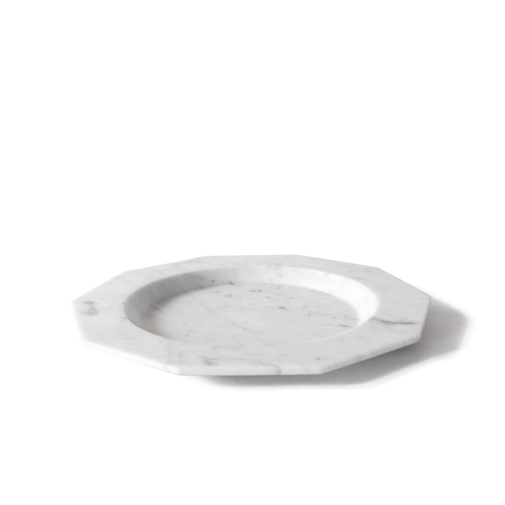 Assiette plate en marbre blanc de Carrare - Vue alternative 1