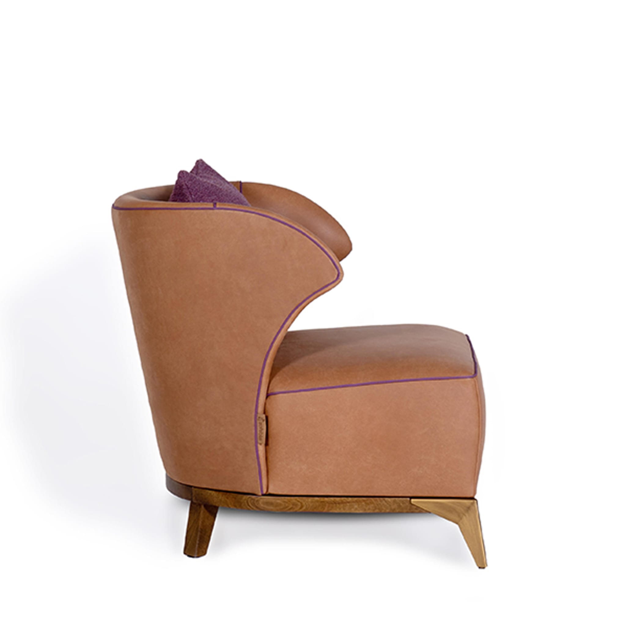 Agostina Light Brown Leather Lounge Chair - Alternative view 2