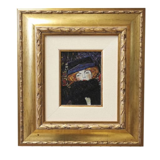 Signora con Cappello e Boa di Piume Klimt Mosaic Traversari Mosaici