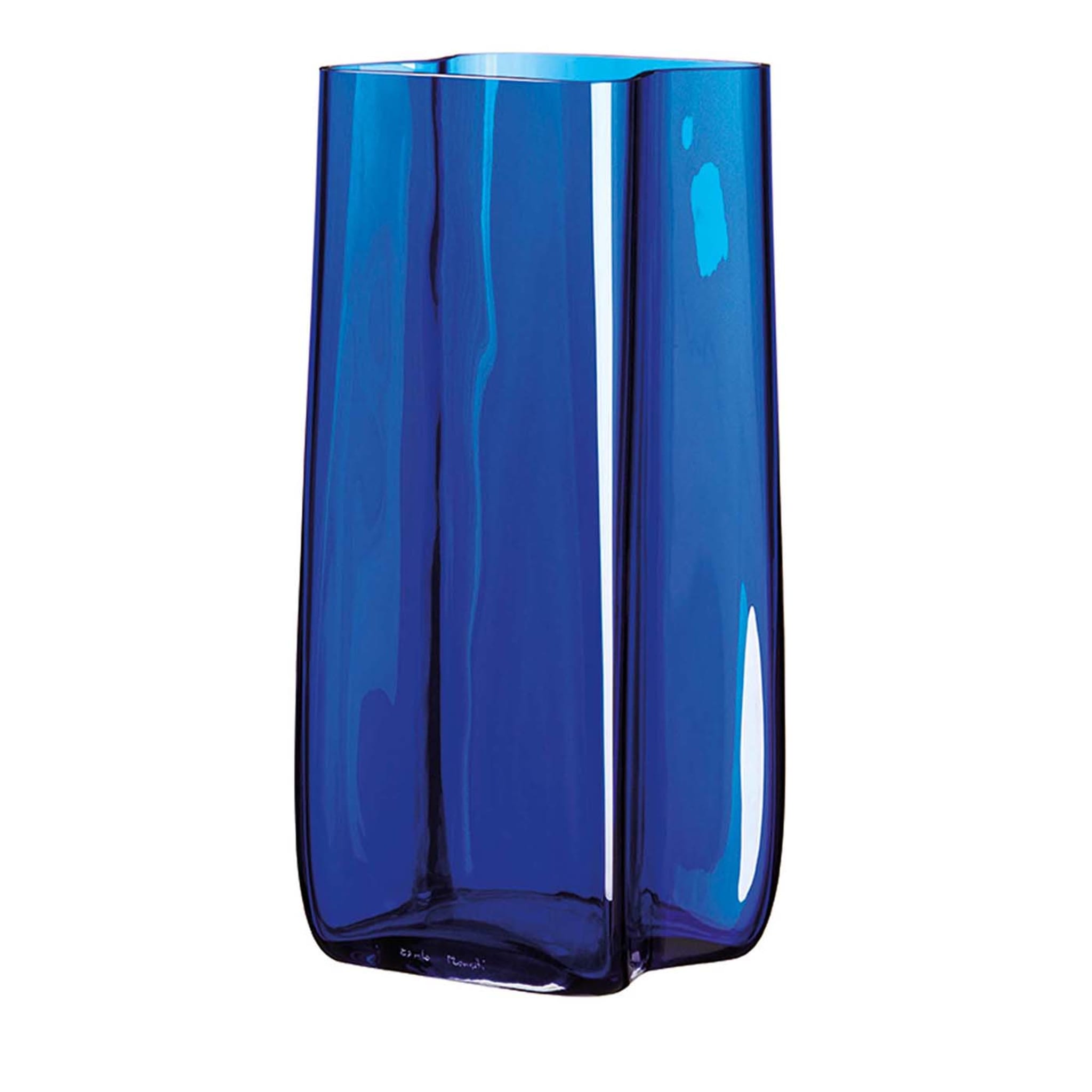 Blaue Vase mit Voluten Bosco (groß) von Carlo Moretti - Hauptansicht