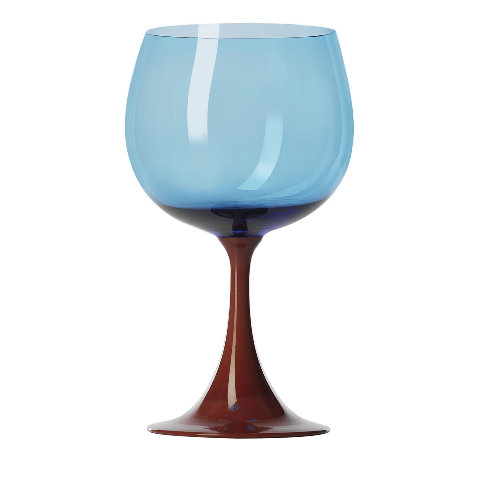 Bicchiere a stelo Burlesque Coral & Blue di Stefano Marcato - Vista principale