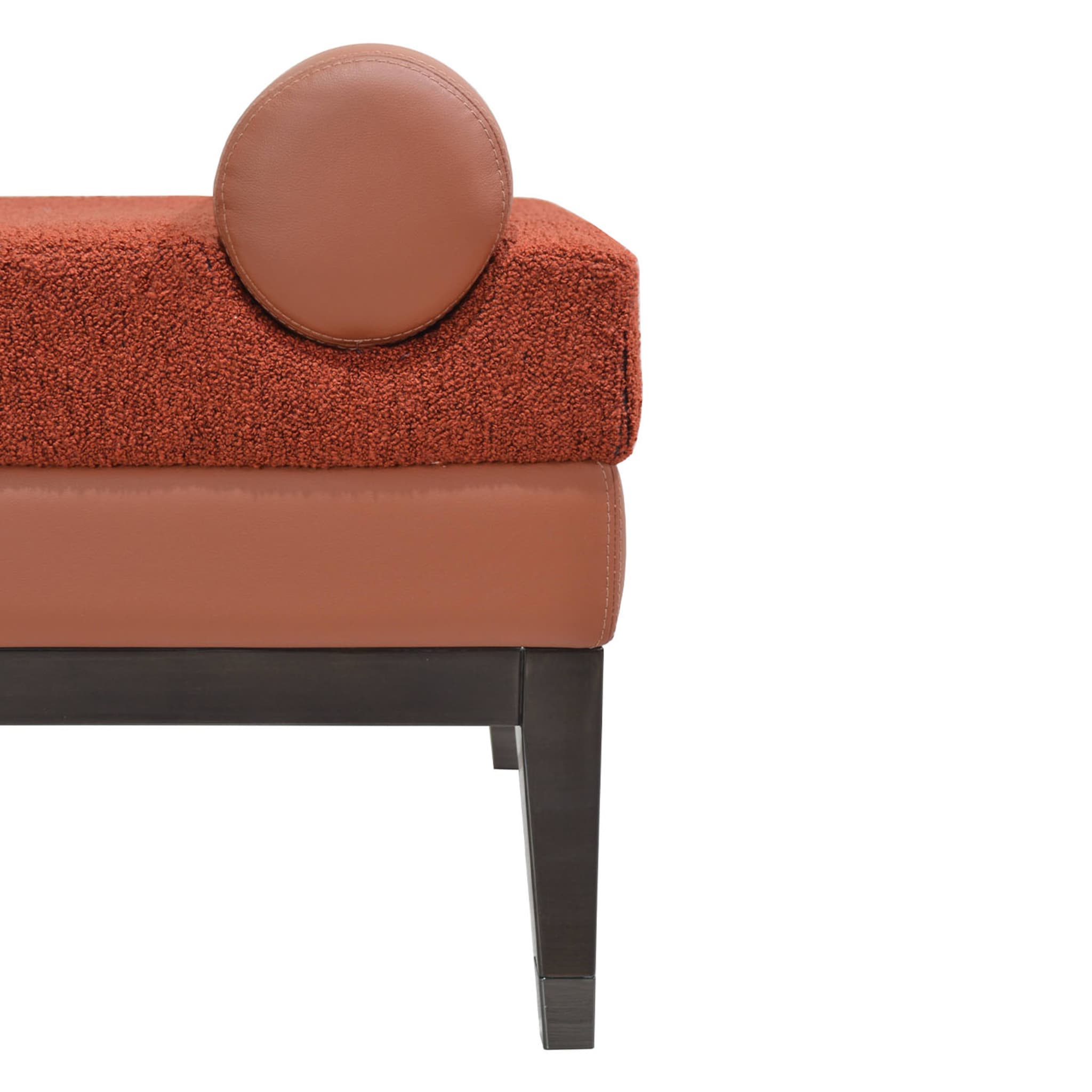 Italian Contemporary Upholstered Bench In Terracotta Fabric  - Alternative view 3