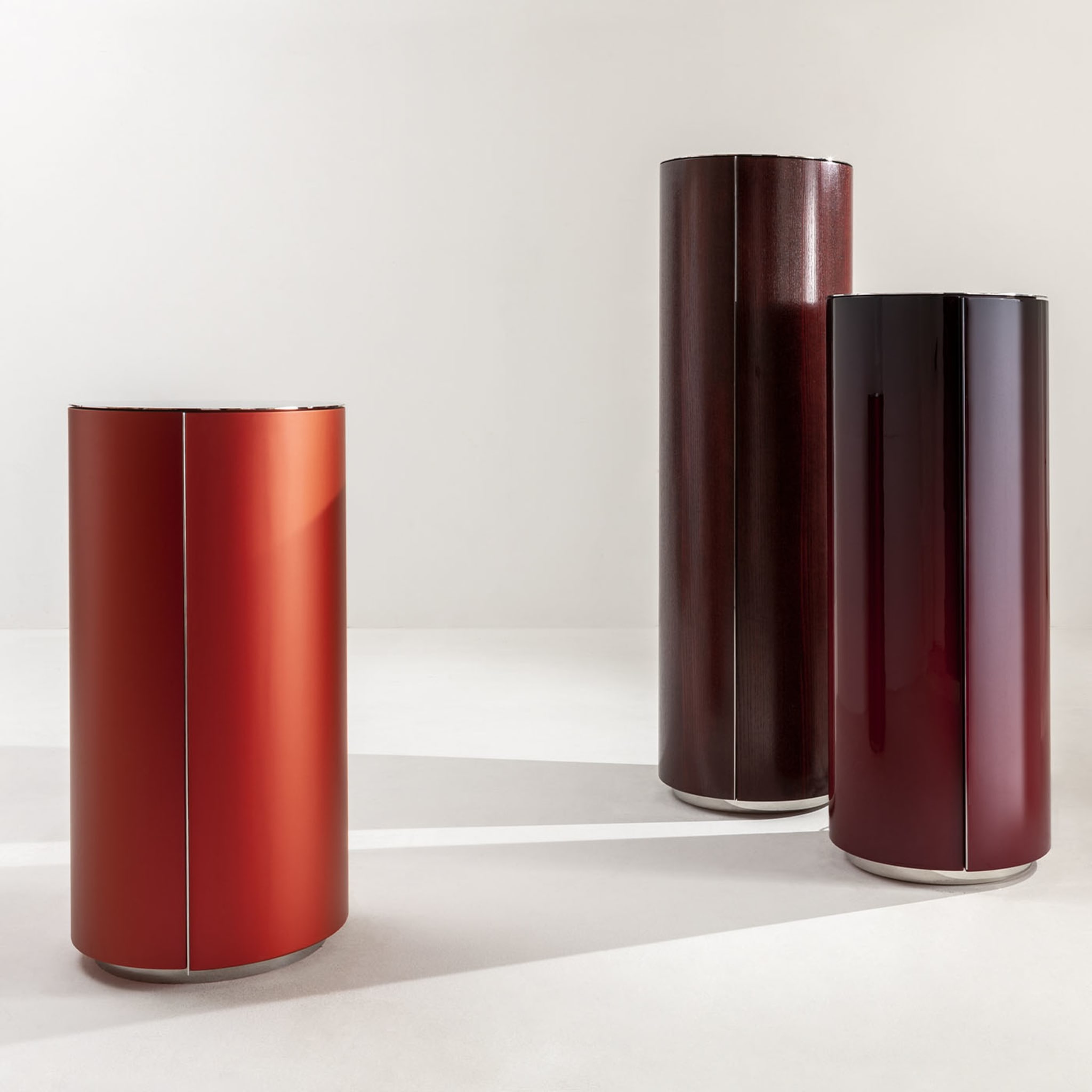 Shaded Red Cylindrical Cabinet - Alternative view 2