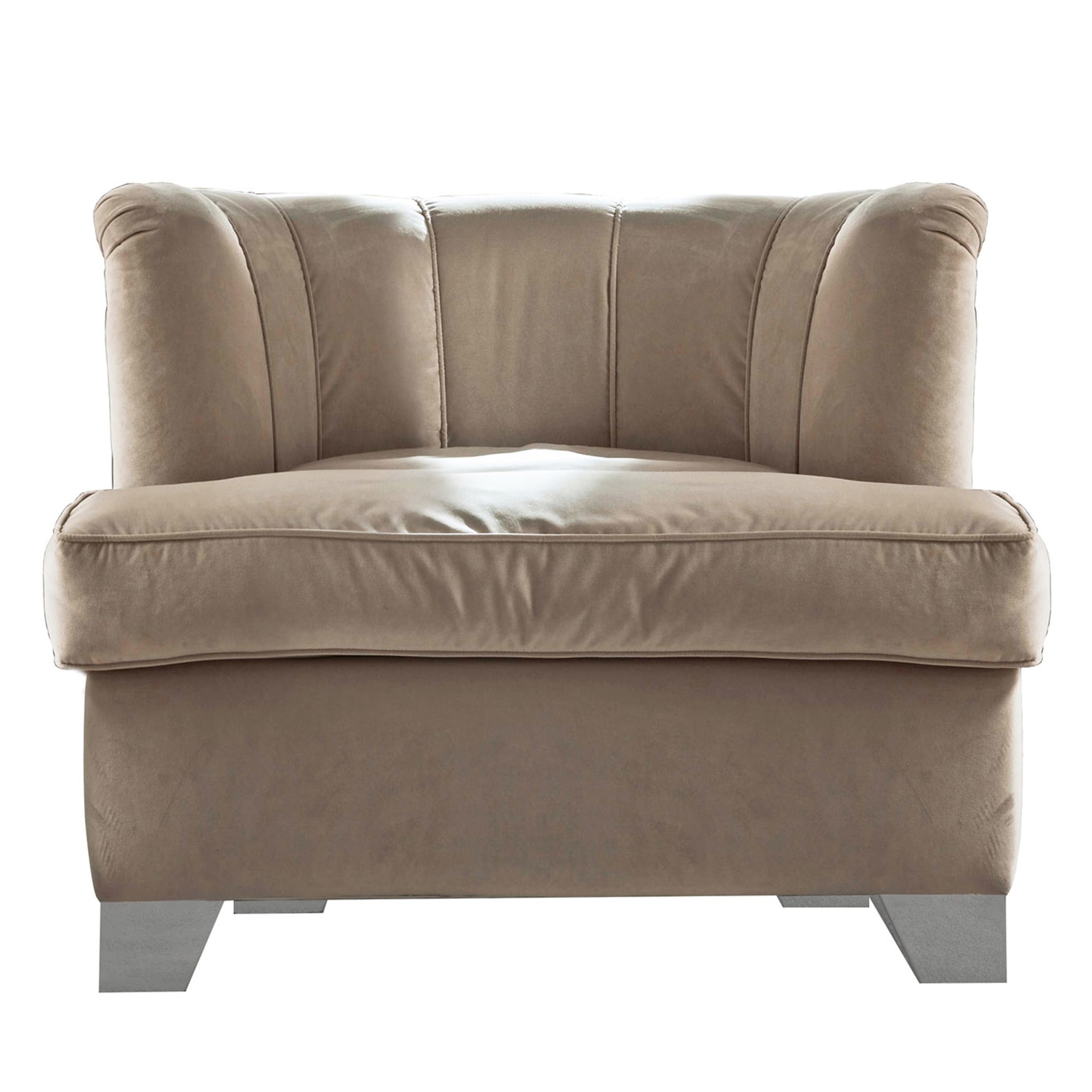 Beige fabric Armchair - Main view