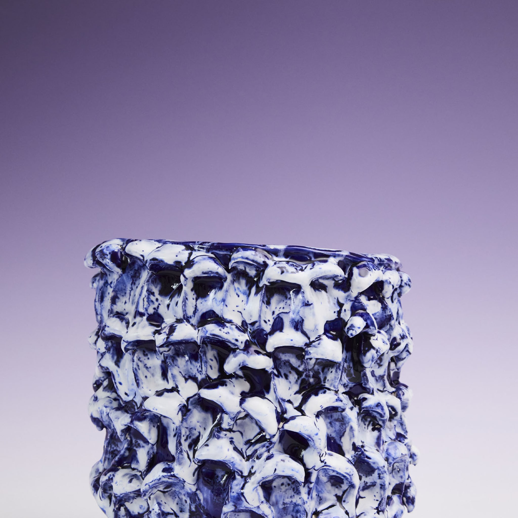 Onda Izmir Blue and Matte White Tall Vase - Alternative view 4