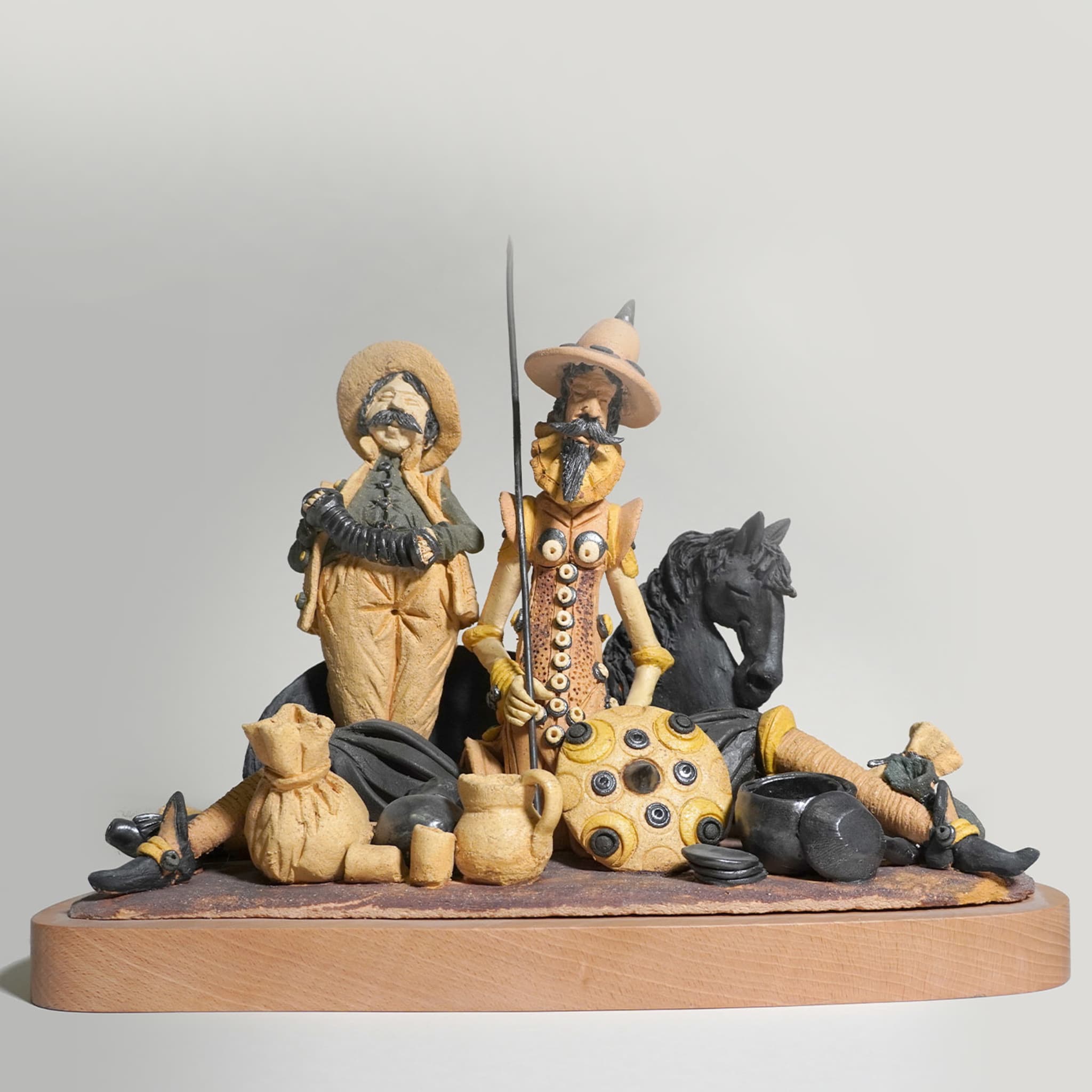 Don Quijote e Sancho Panza a Riposo Sculpture by Diego Poloniato - Alternative view 1