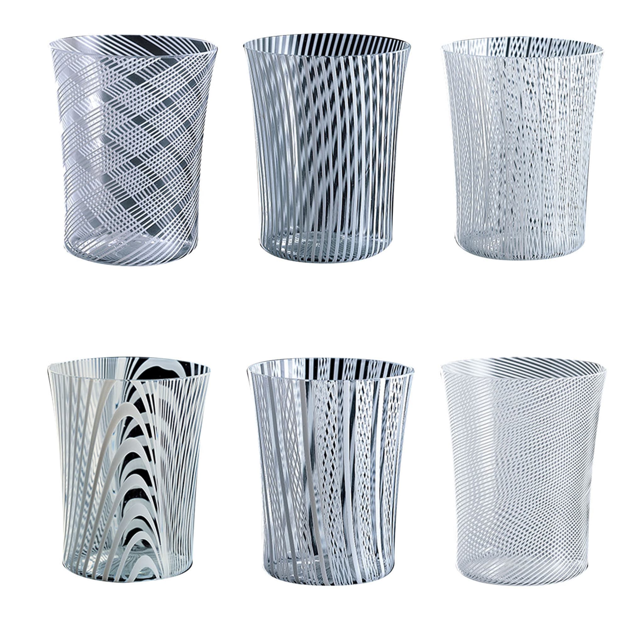 Canova Set of 6 White-Filigree Water Glasses by Stefano Marcato - Main view
