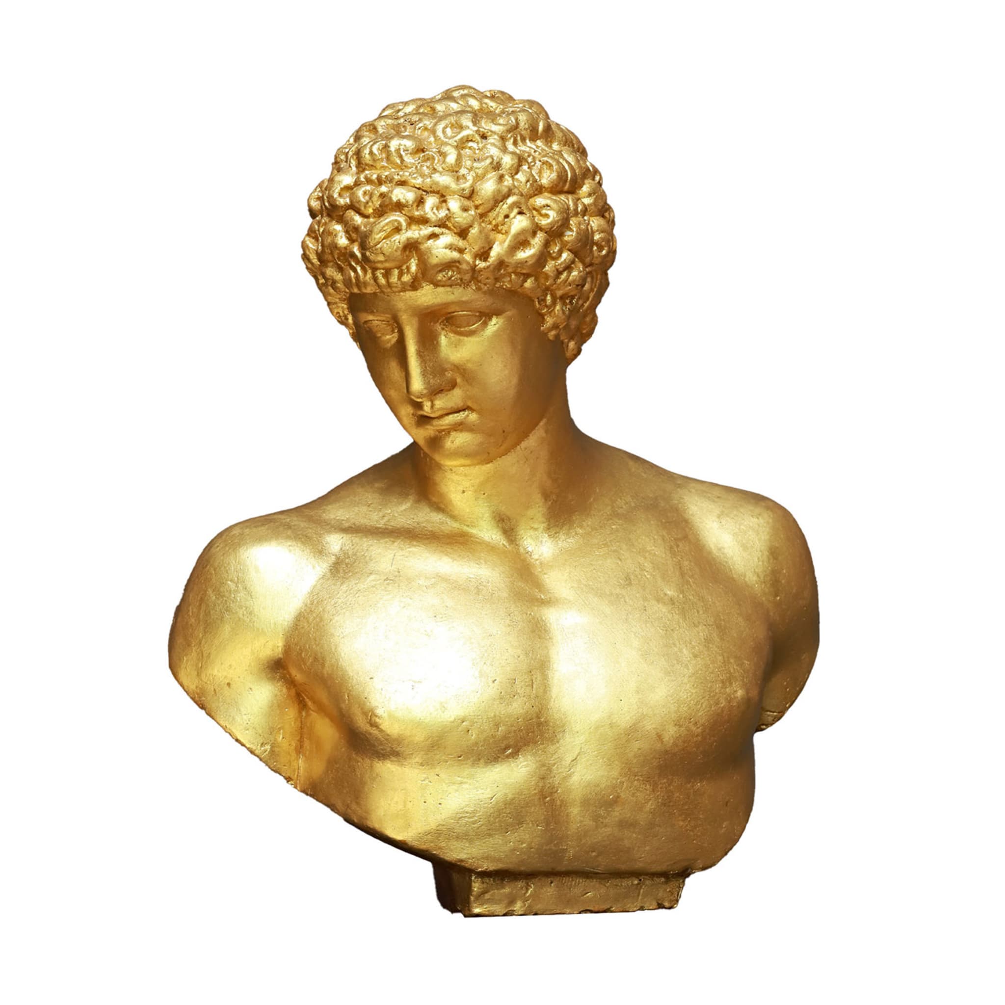 Antinoo Skulptur aus Goldpflaster - Hauptansicht