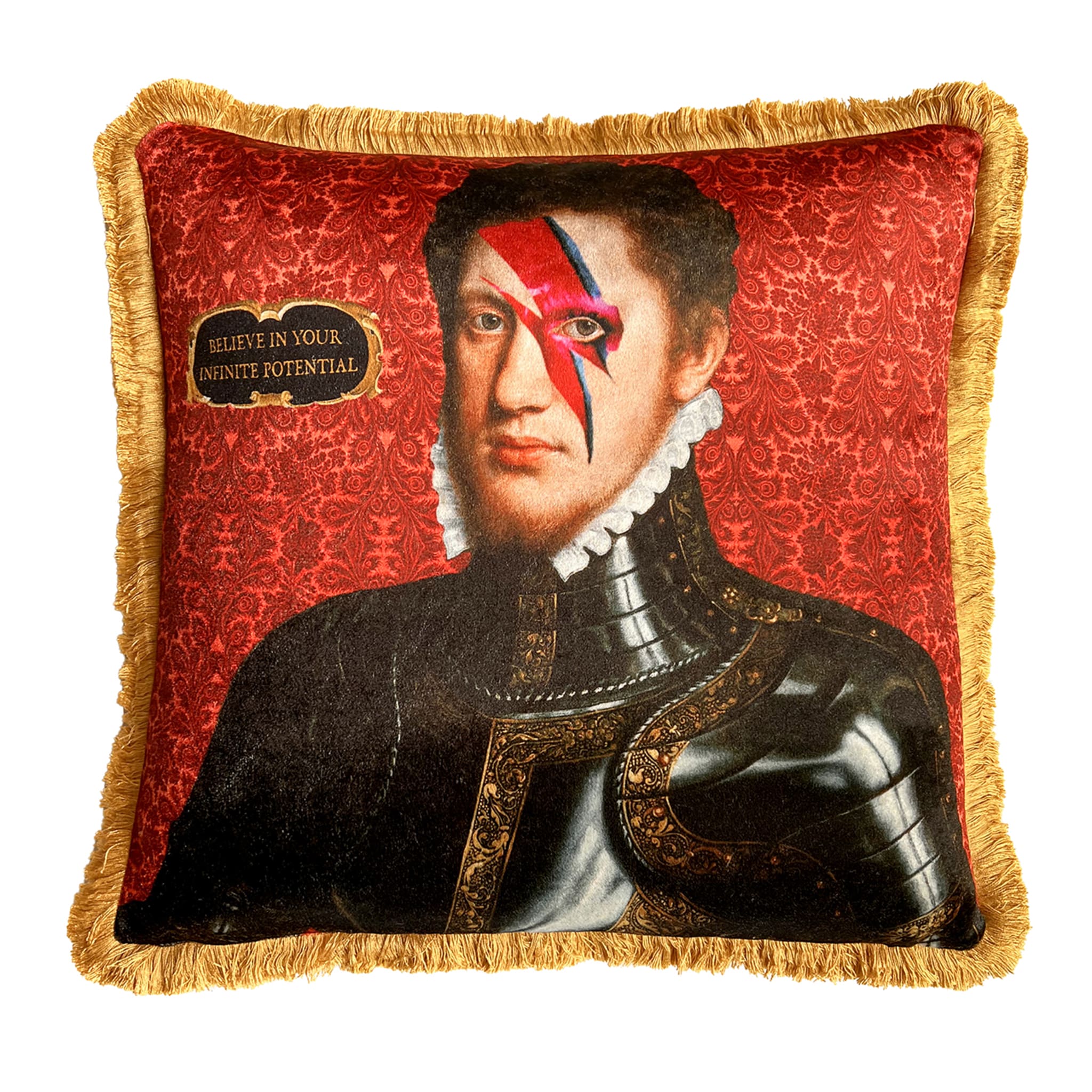 Red Knight Polychrome Square Cushion - Main view