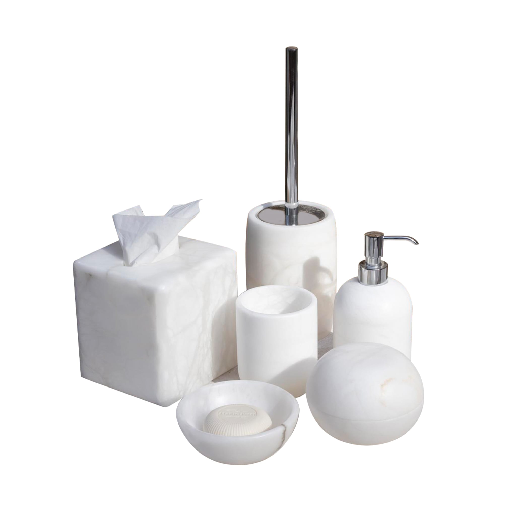Botero Luxury 6-Pieces Alabaster Bathroom Set - Vue principale