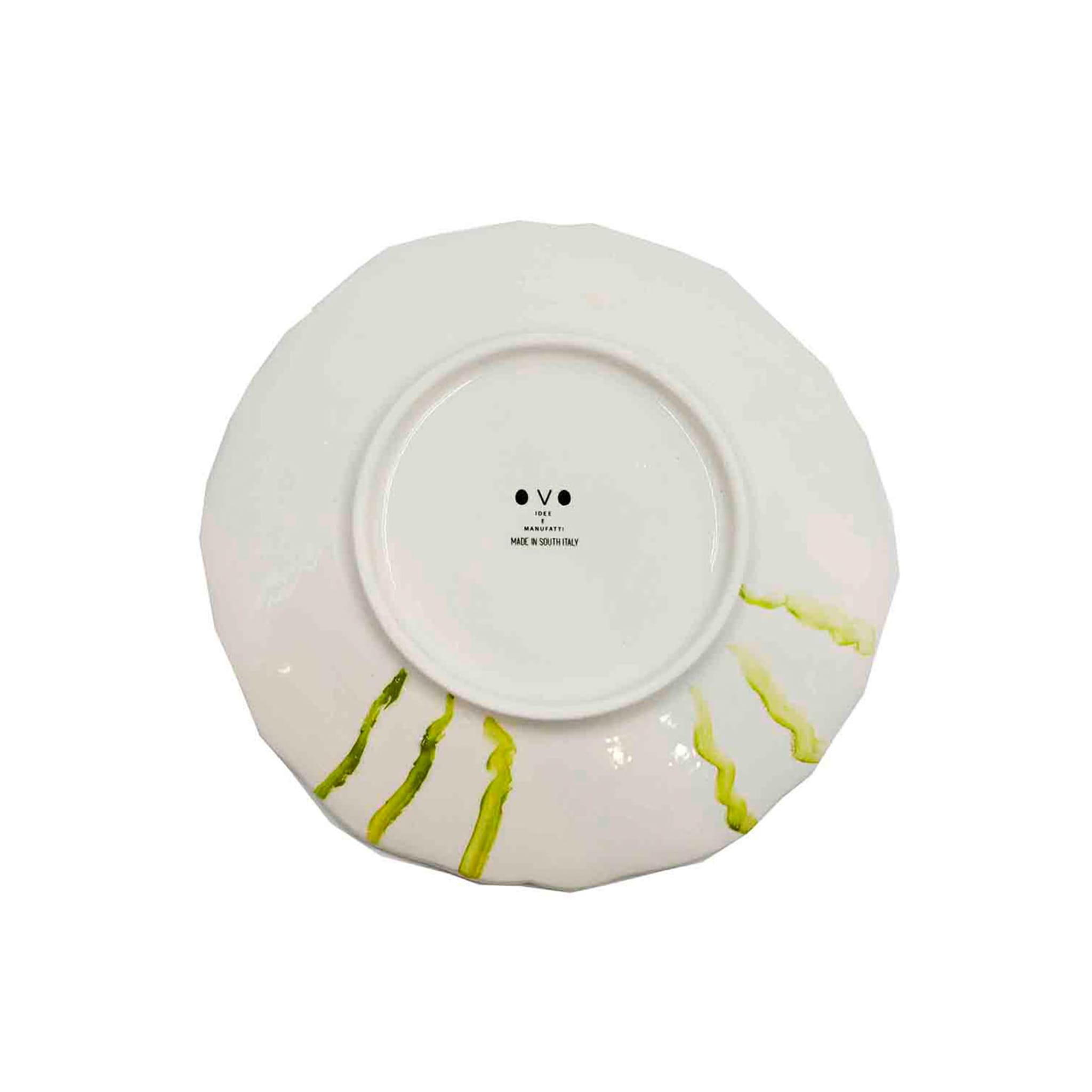 Set of 2 Lime-Green Brushstrokes & Green Specks Dessert Plates - Alternative view 1
