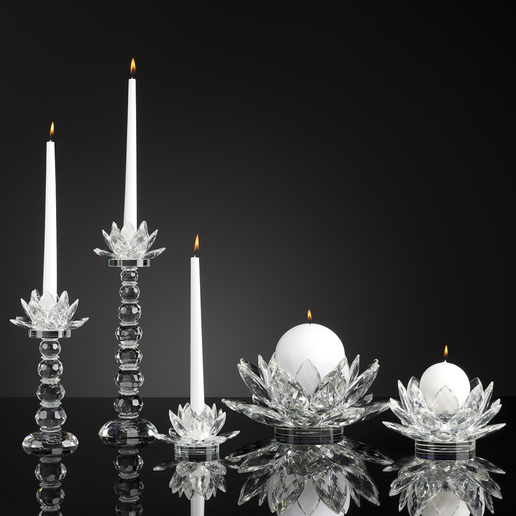 Kleiner Lotus-Kristall-Kerzenständer - Alternative Ansicht 3