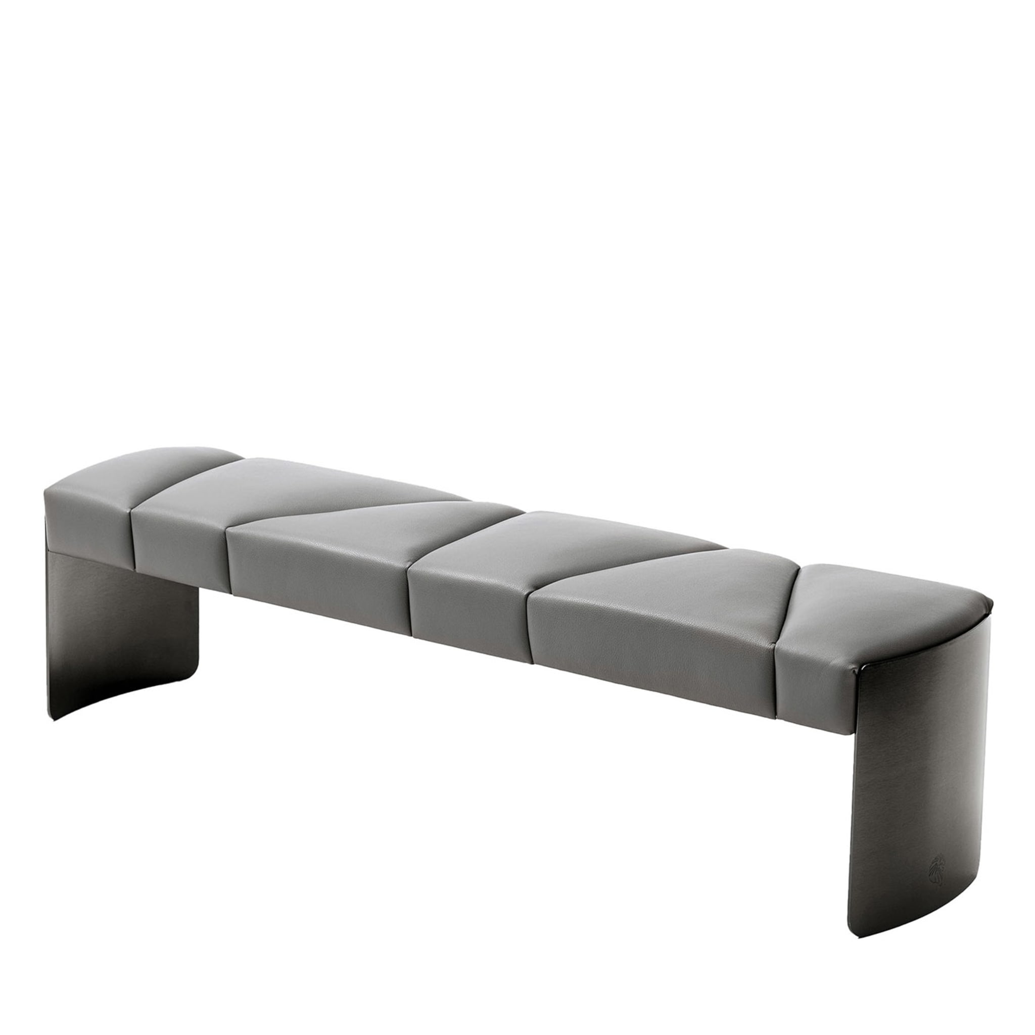 Mirage Gray Leather Bench - Main view