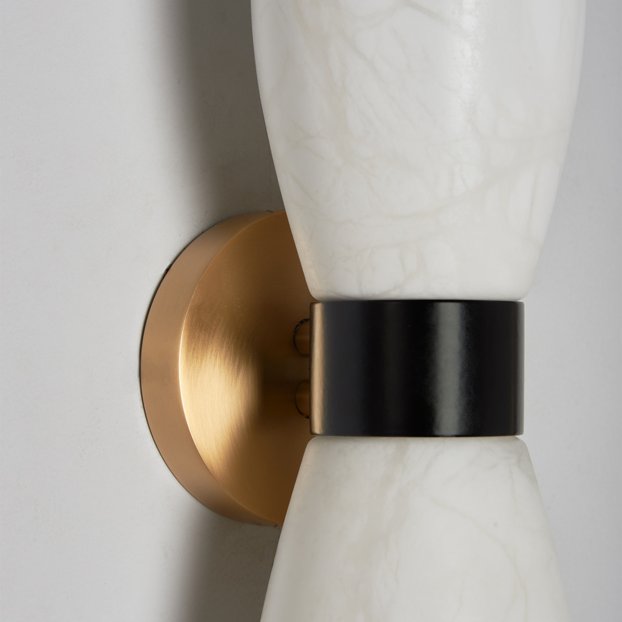 "Demetra" Wall Sconce in Satin French Gold, Mat Balck and Alabaster - Alternative view 1