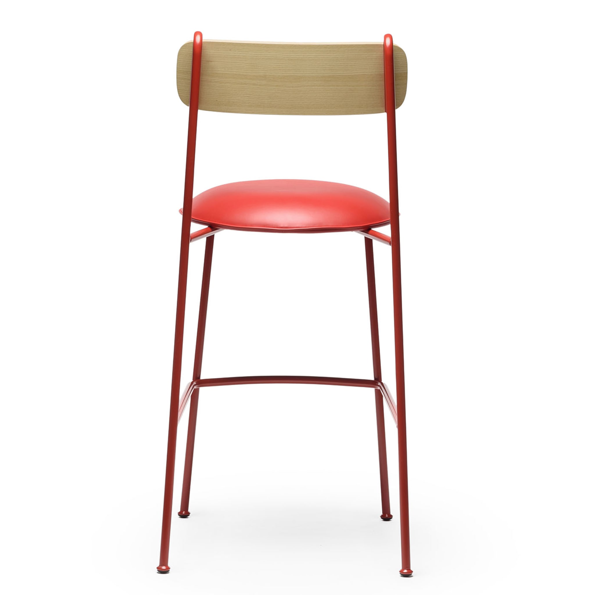 Lena Sg-75 Red And Natural Ash Bar Stool By Designerd - Alternative view 5