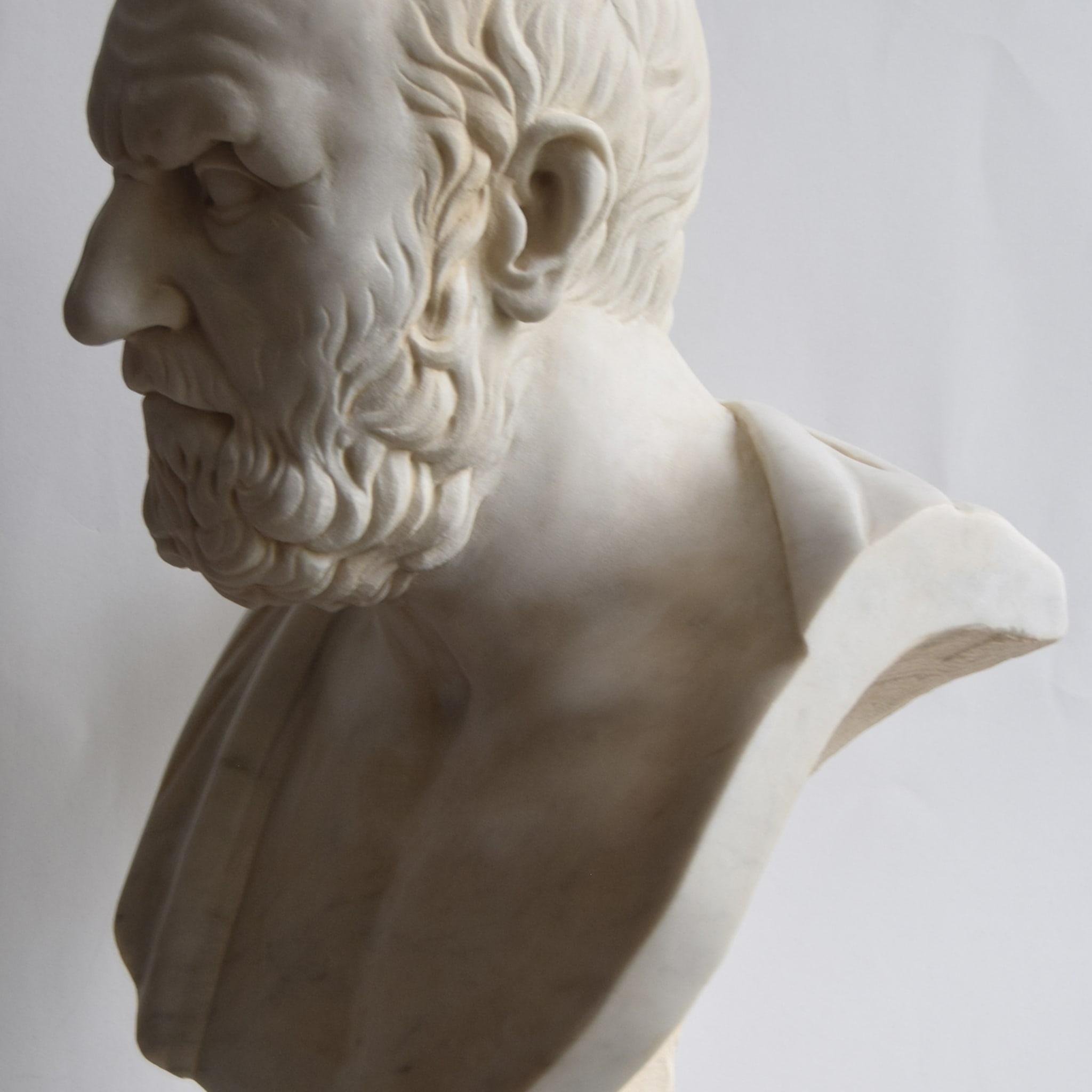 Hippocrates White Carrara Bust - Alternative view 3