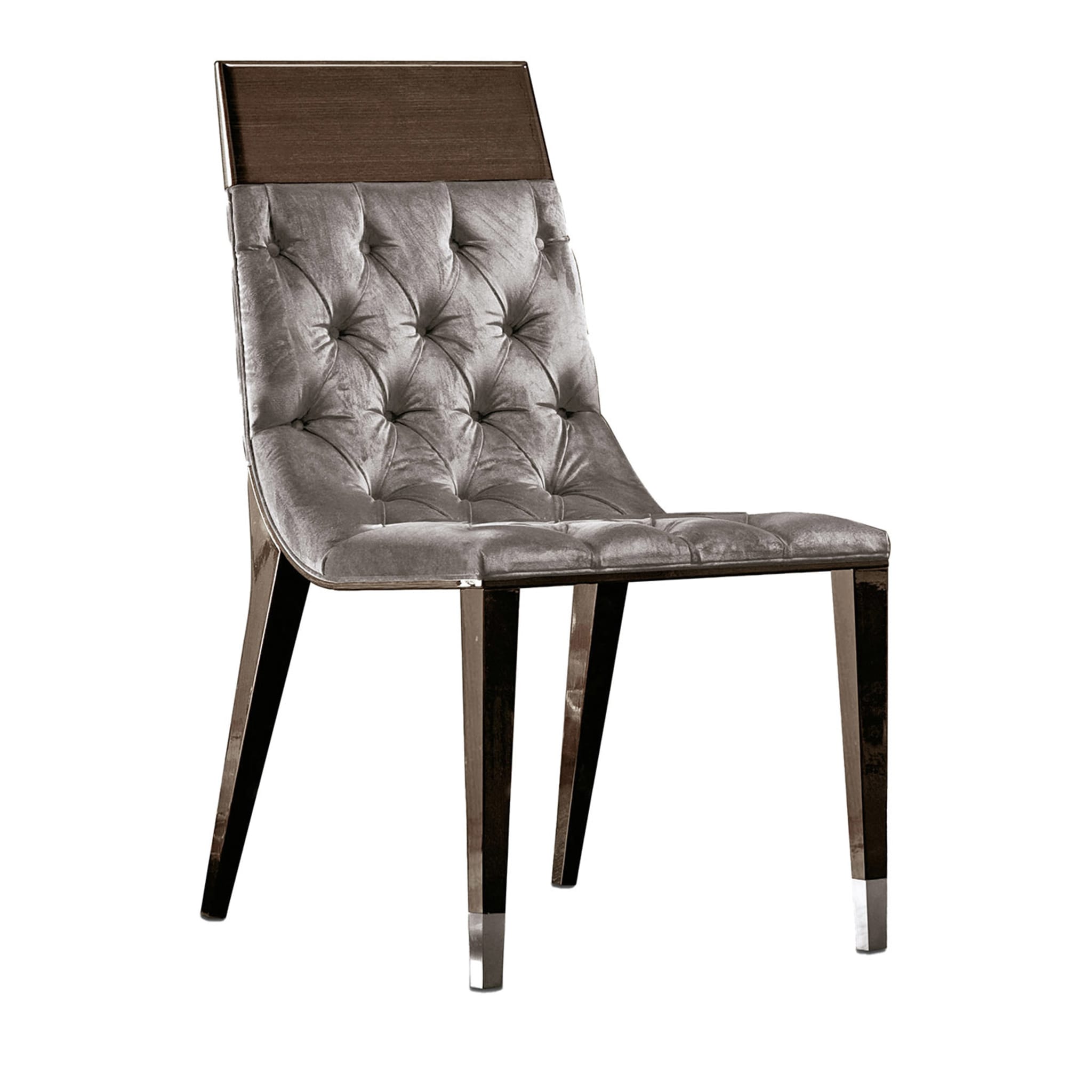 Absolute Tufted Gray & Brown fabric Chair - Main view