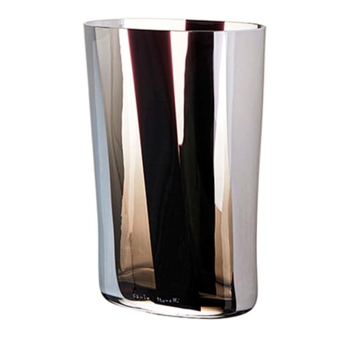 Carlo Moretti Ovale Small Striped Gray Vase
