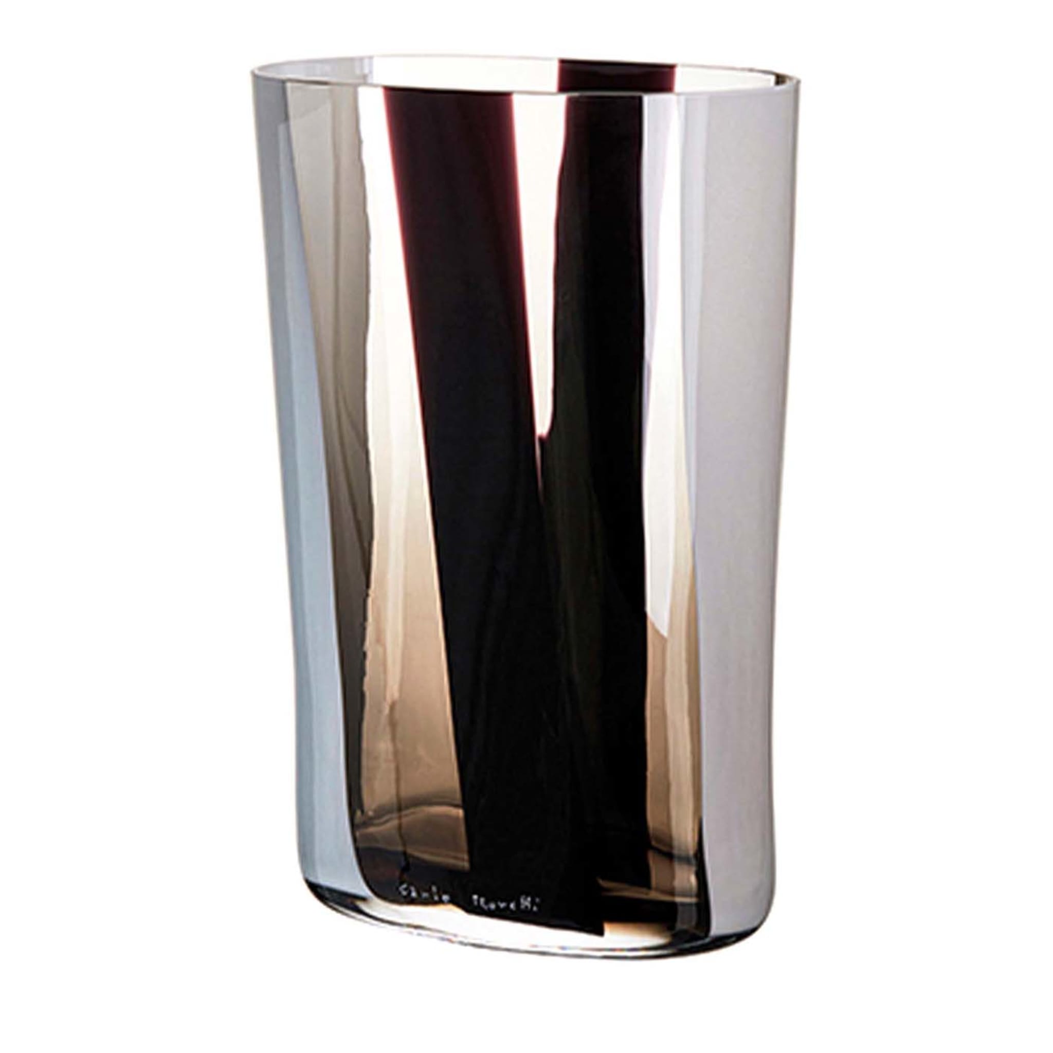 Ovale Small Striped Gray Vase by Carlo Moretti - Main view