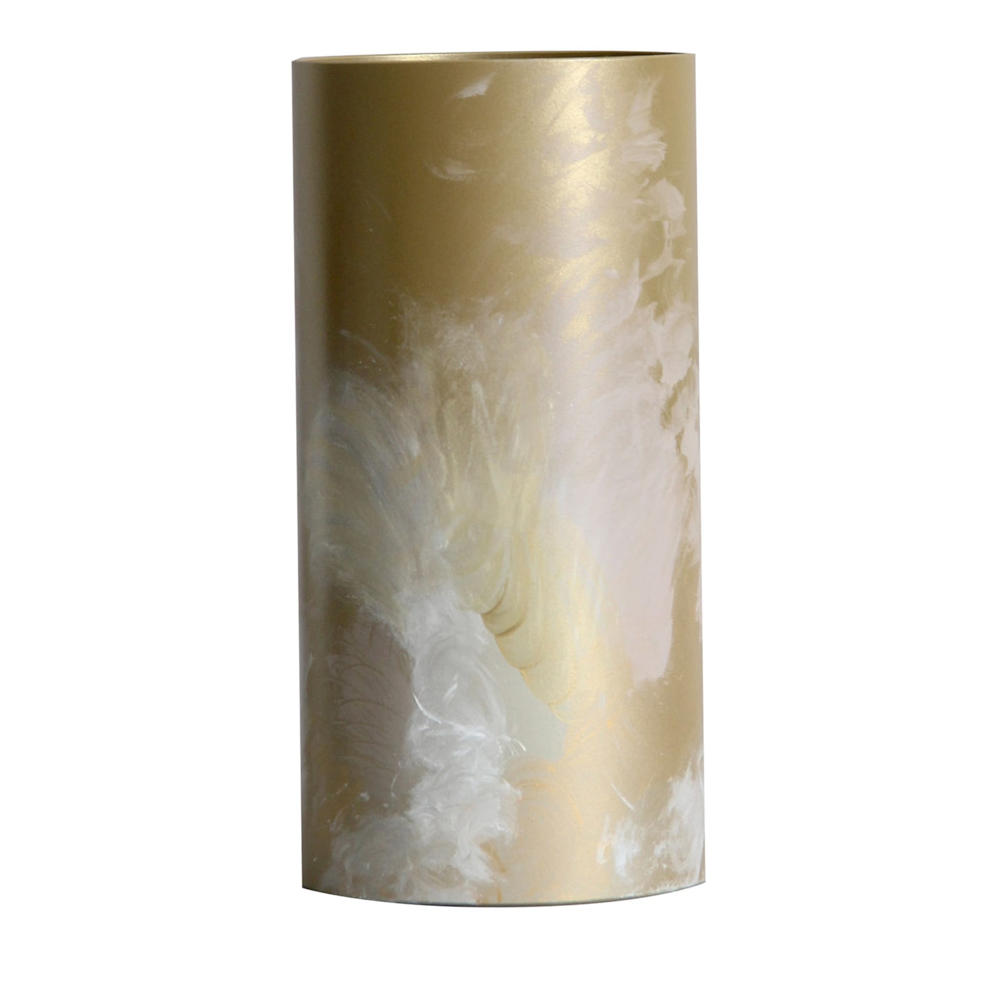Flora M Cylindrical Golden Vase by Gabriela Azar Rubagotti #2 - Main view