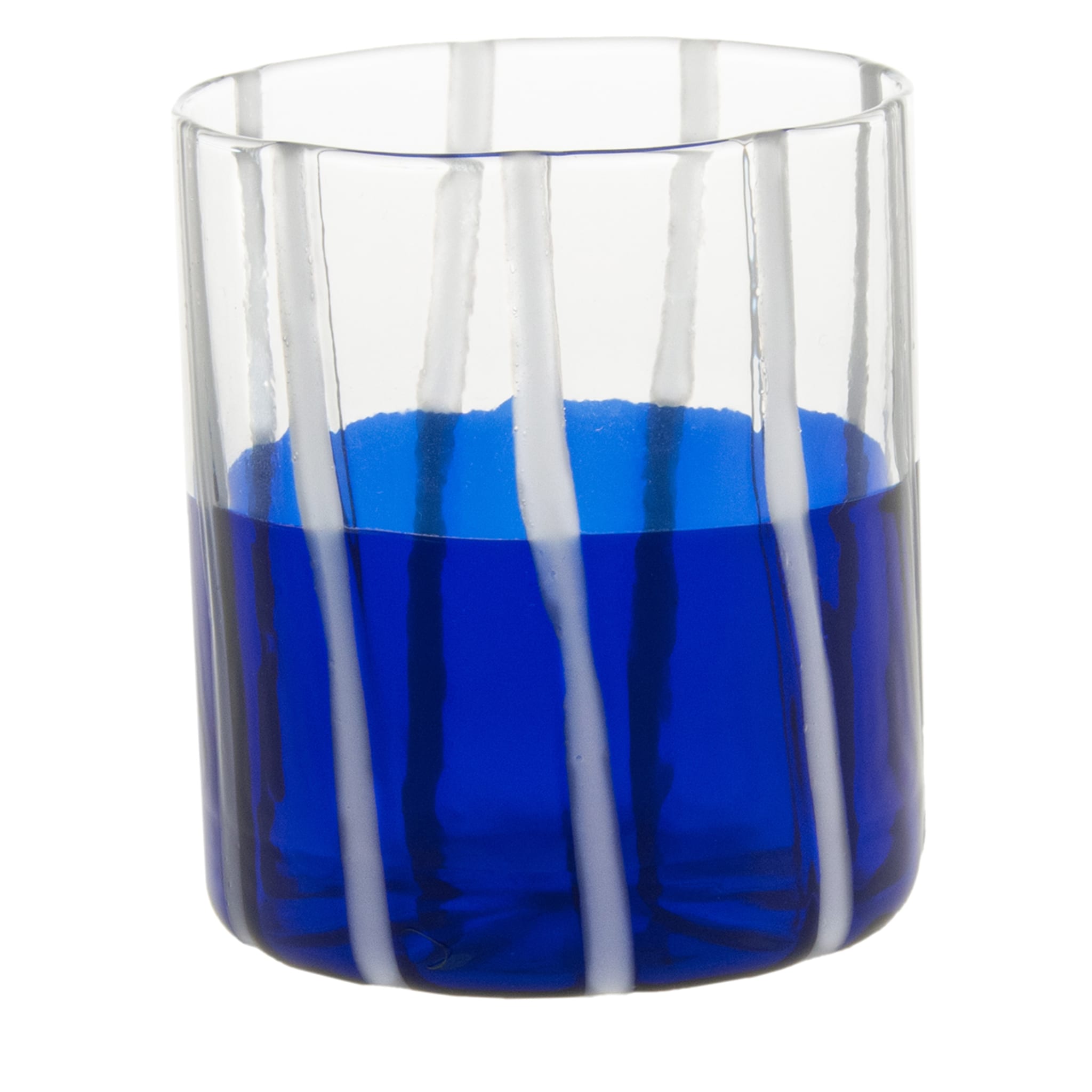Bicchiere blu e trasparente Mezzo e Mezzo - Vista principale