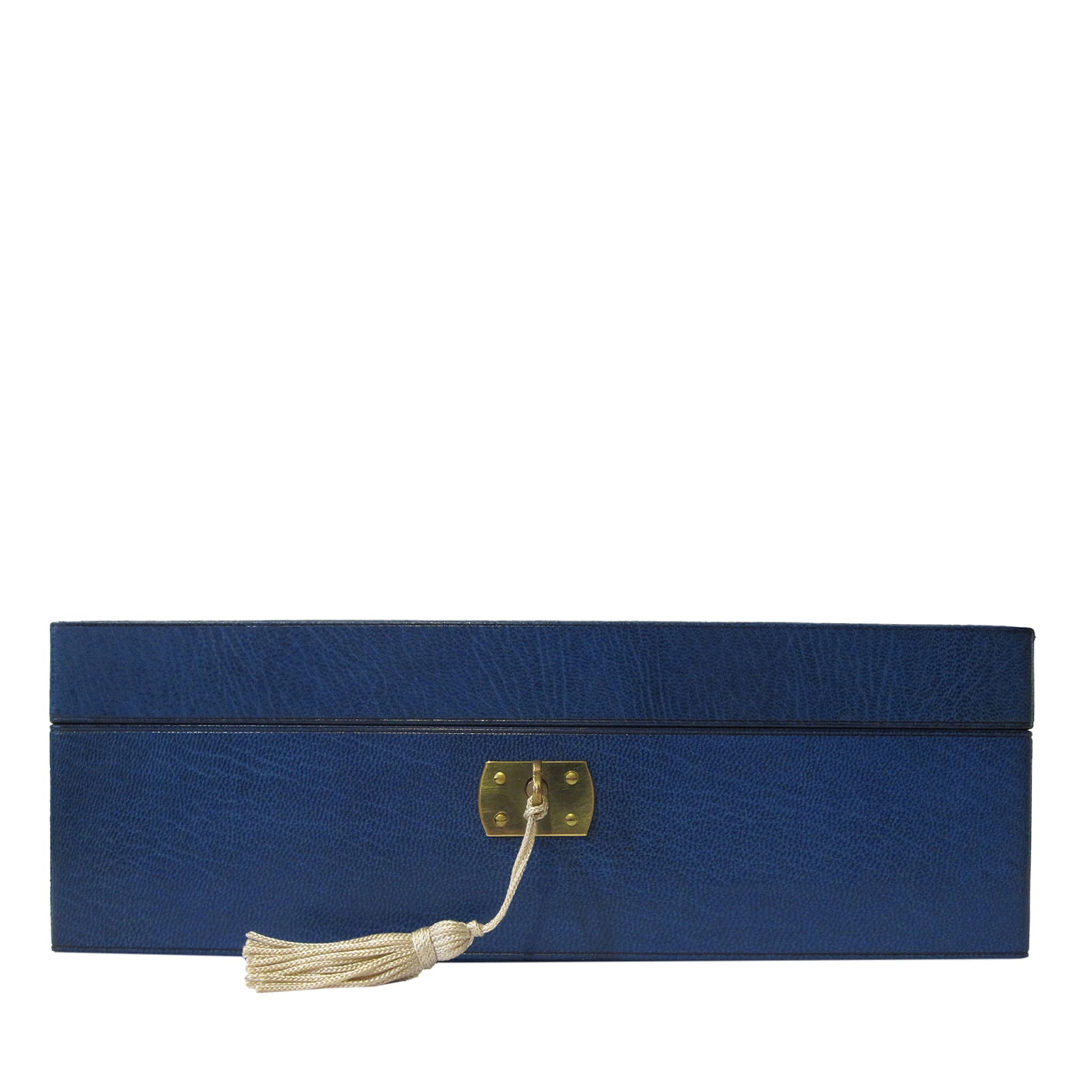 Blue Leather Jewelry Box - Main view