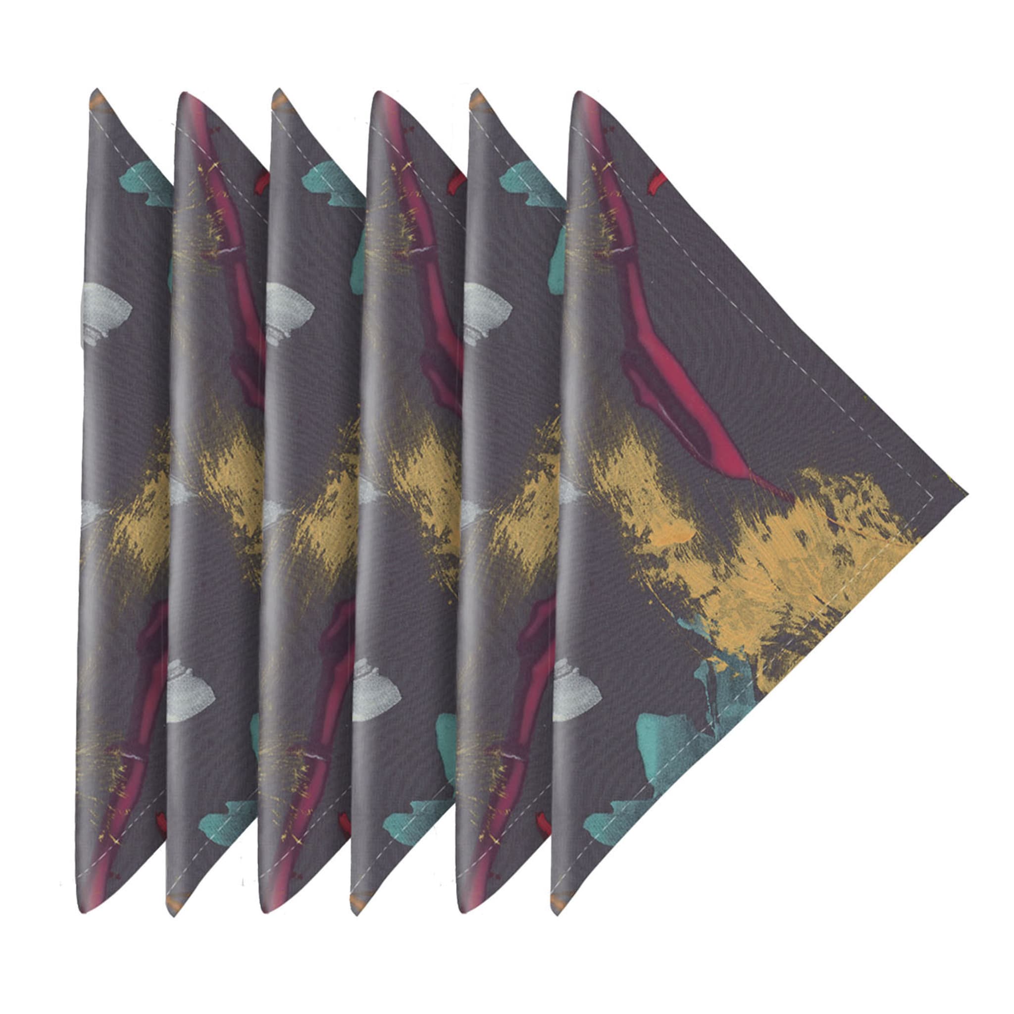 Carnival Set of 6 print linen napkins  - Main view