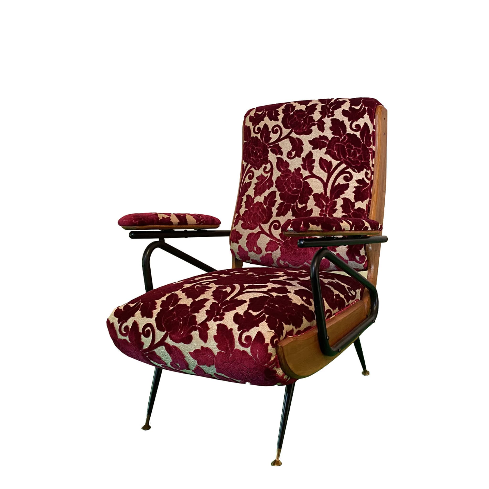 Vintage-Style Set of 2 Brocade Deck Armchairs - Alternative view 4
