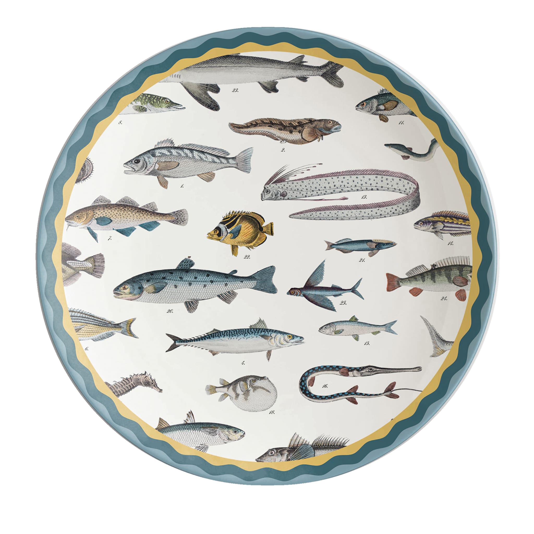 Cabinet De Curiosités Porcelain Dinner Plate With Fishes - Main view