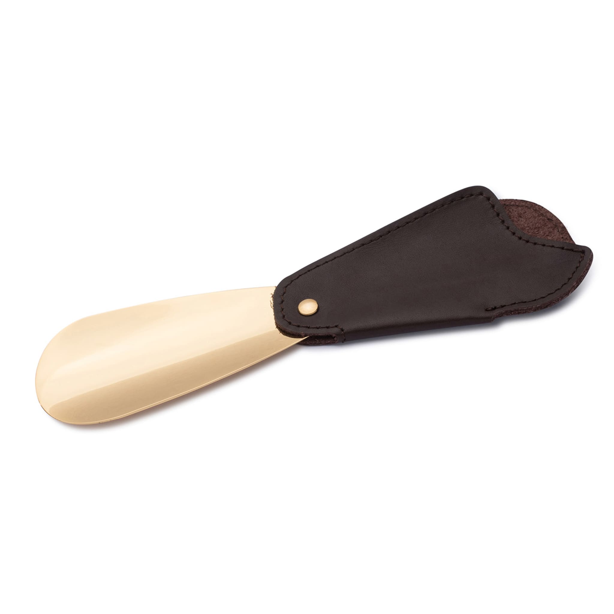 Brown & Gold Leather Travel Shoe Horn - Alternative view 1