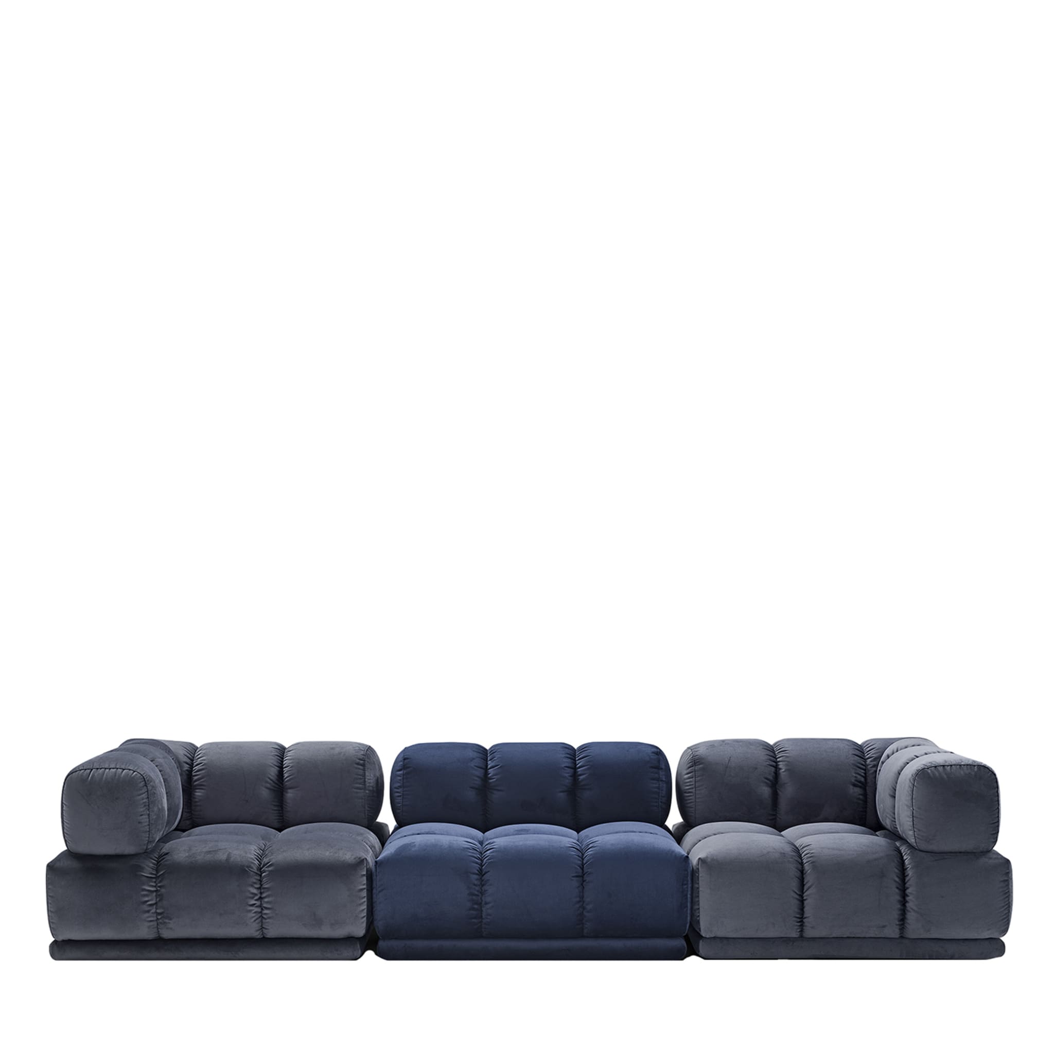 Sacai 3-Module Gray & Blue Sofa - Main view