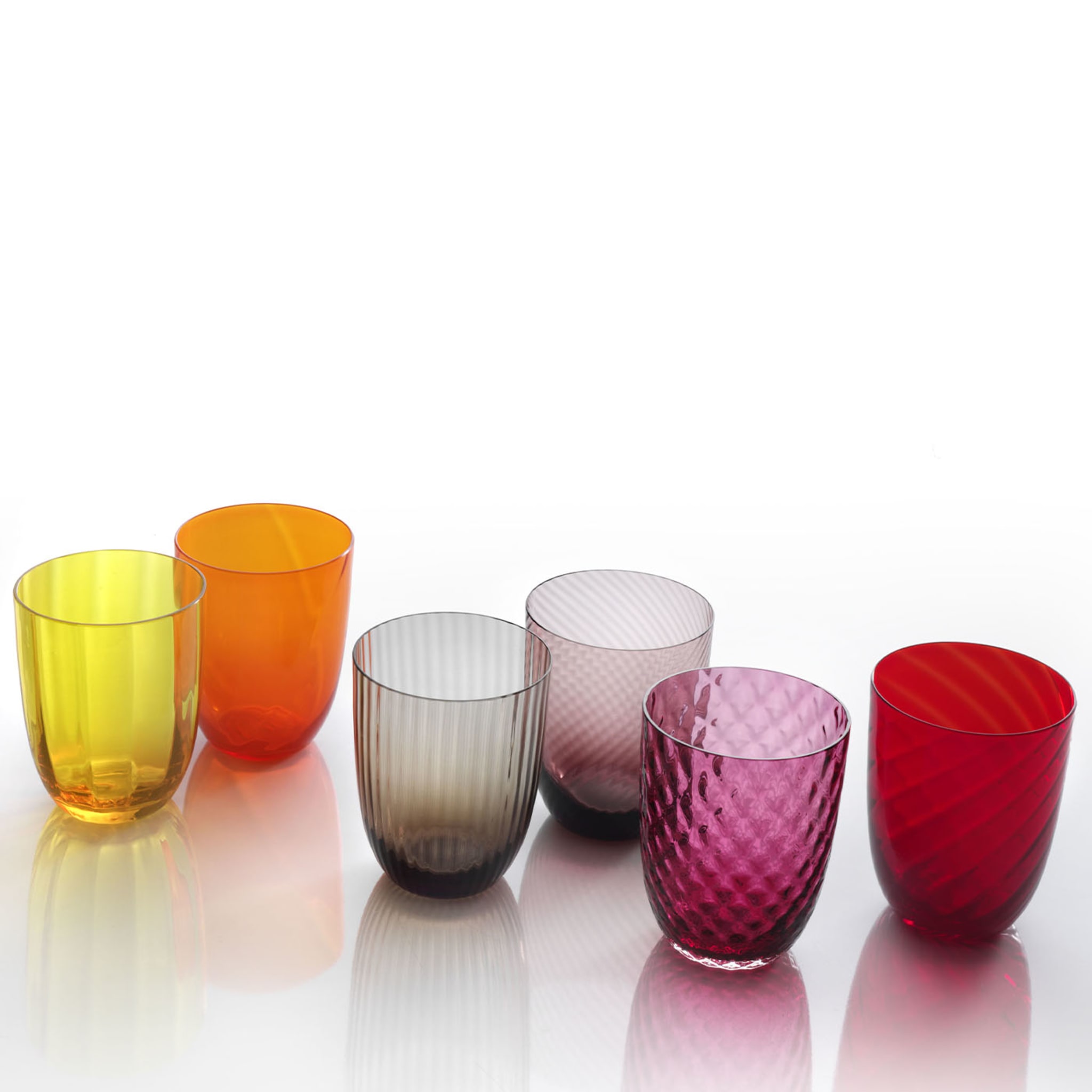 Idra Orange Set of 6 Assorted Water Glasses - Alternative view 1