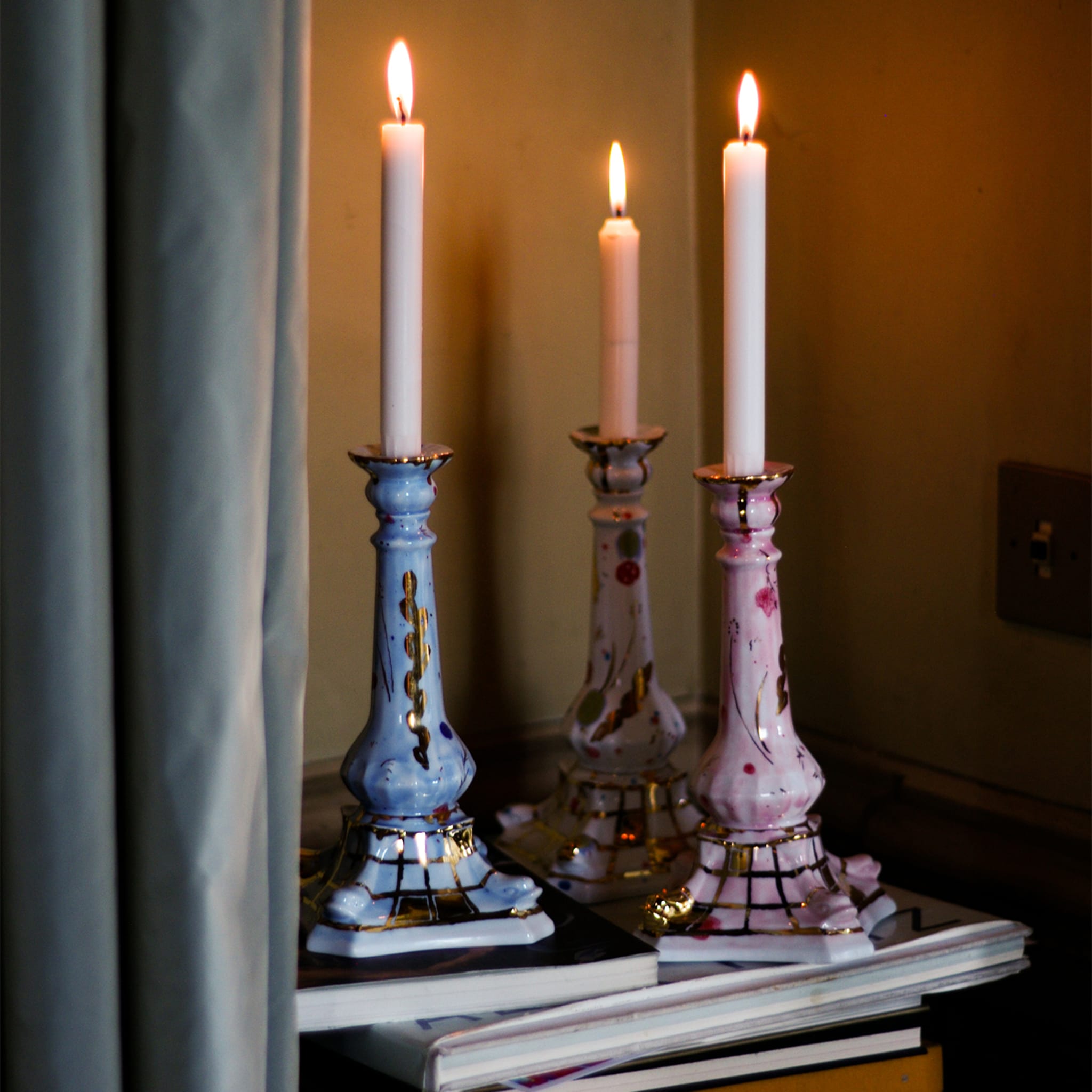 Candleholder Pink Porcelain - Alternative view 2