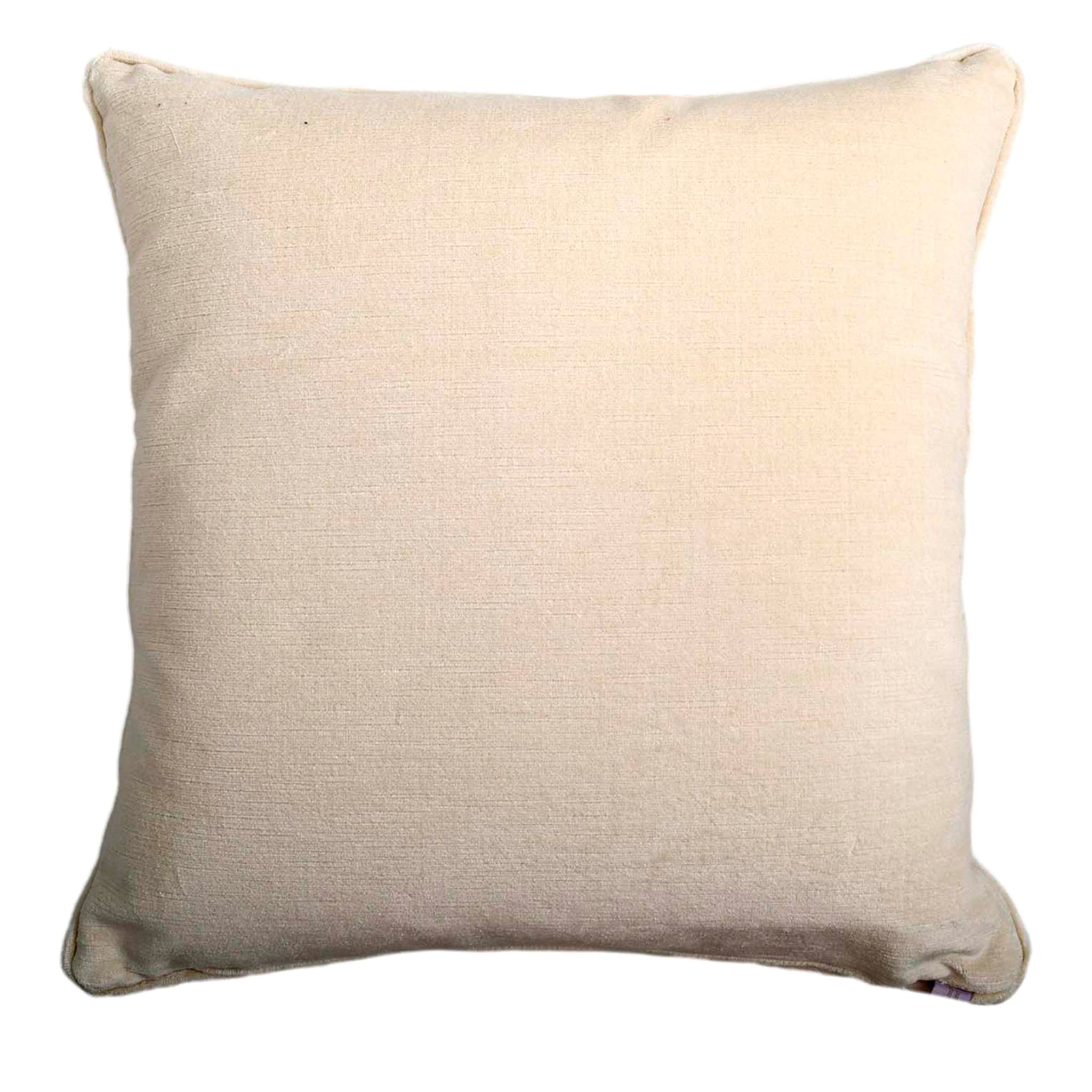 Gold and Ivory Linen Velvet Carrè Cushion - Main view
