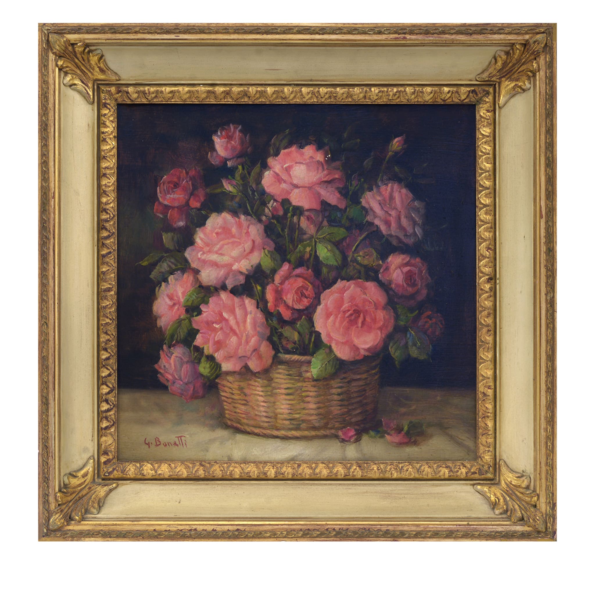 Giovanni Bonetti Pink Roses Painting - Main view