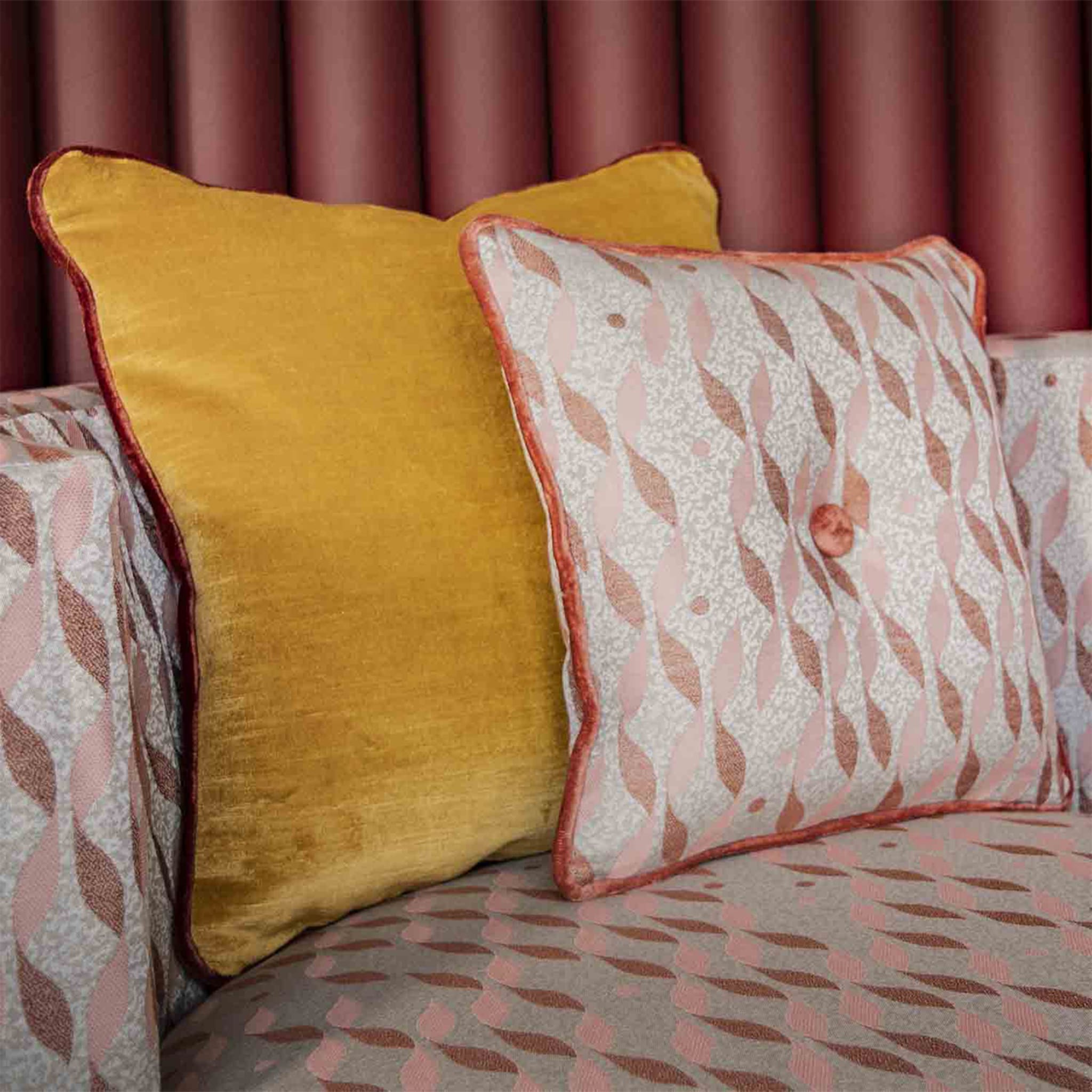 Pink Carrè Cushion in Talia Jacquard Fabric - Alternative view 2