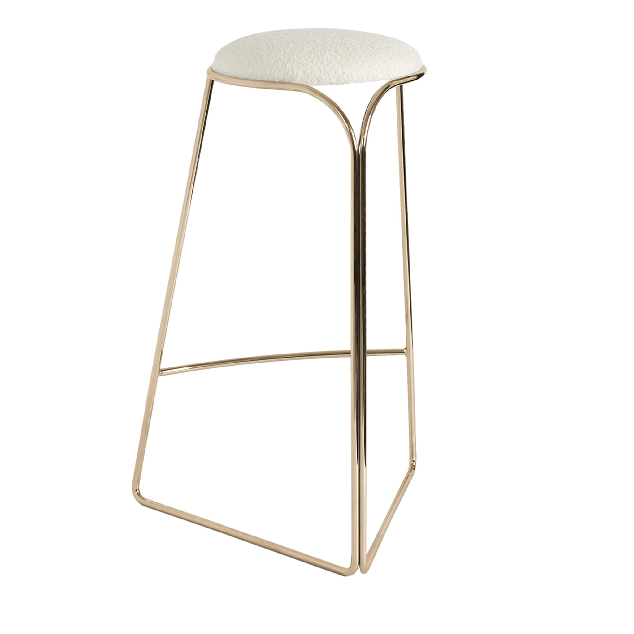 FLOW SCULPTURAL GOLD AND WHITE HI STOOL - Main view