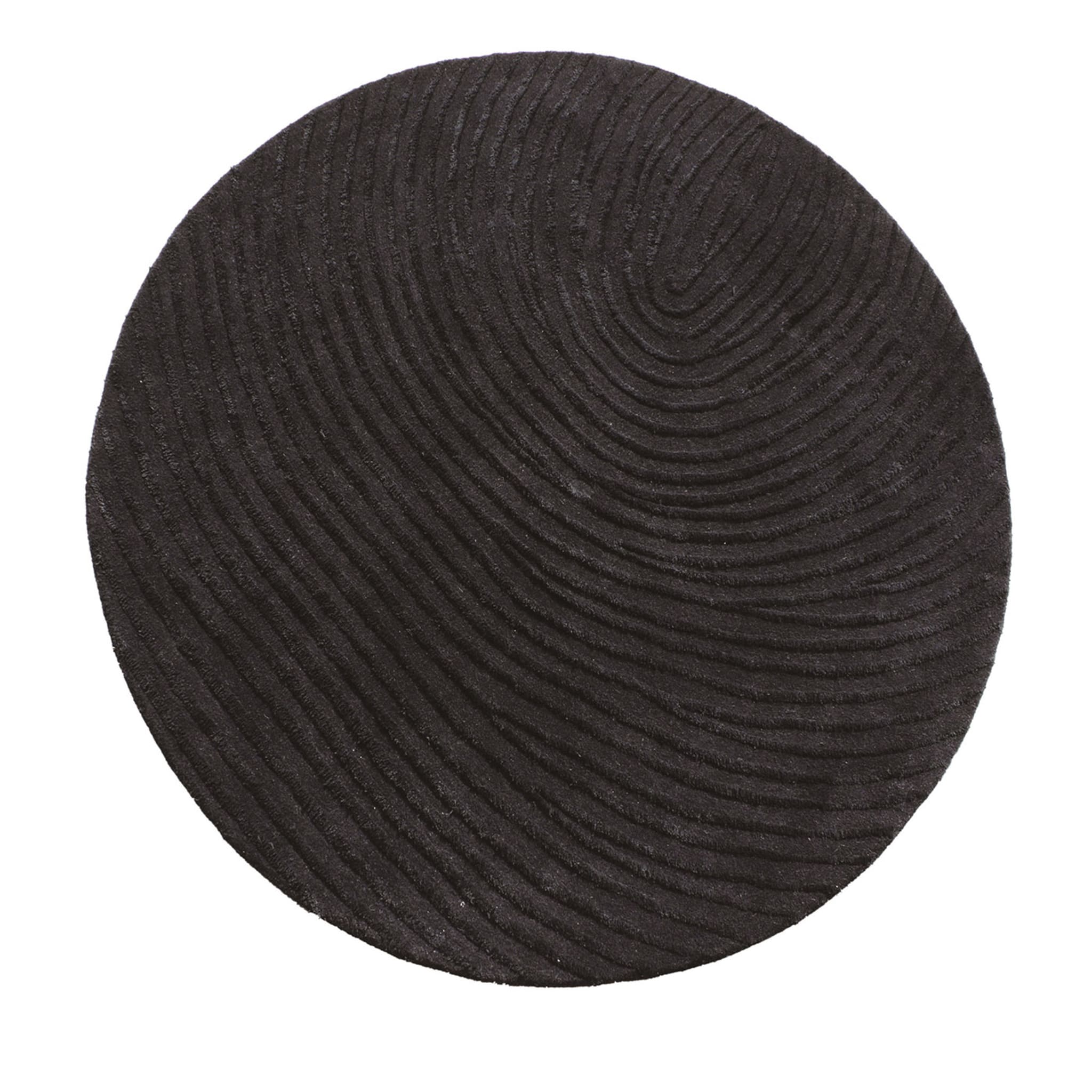 Murano Swirl Round Black Rug - Vue principale