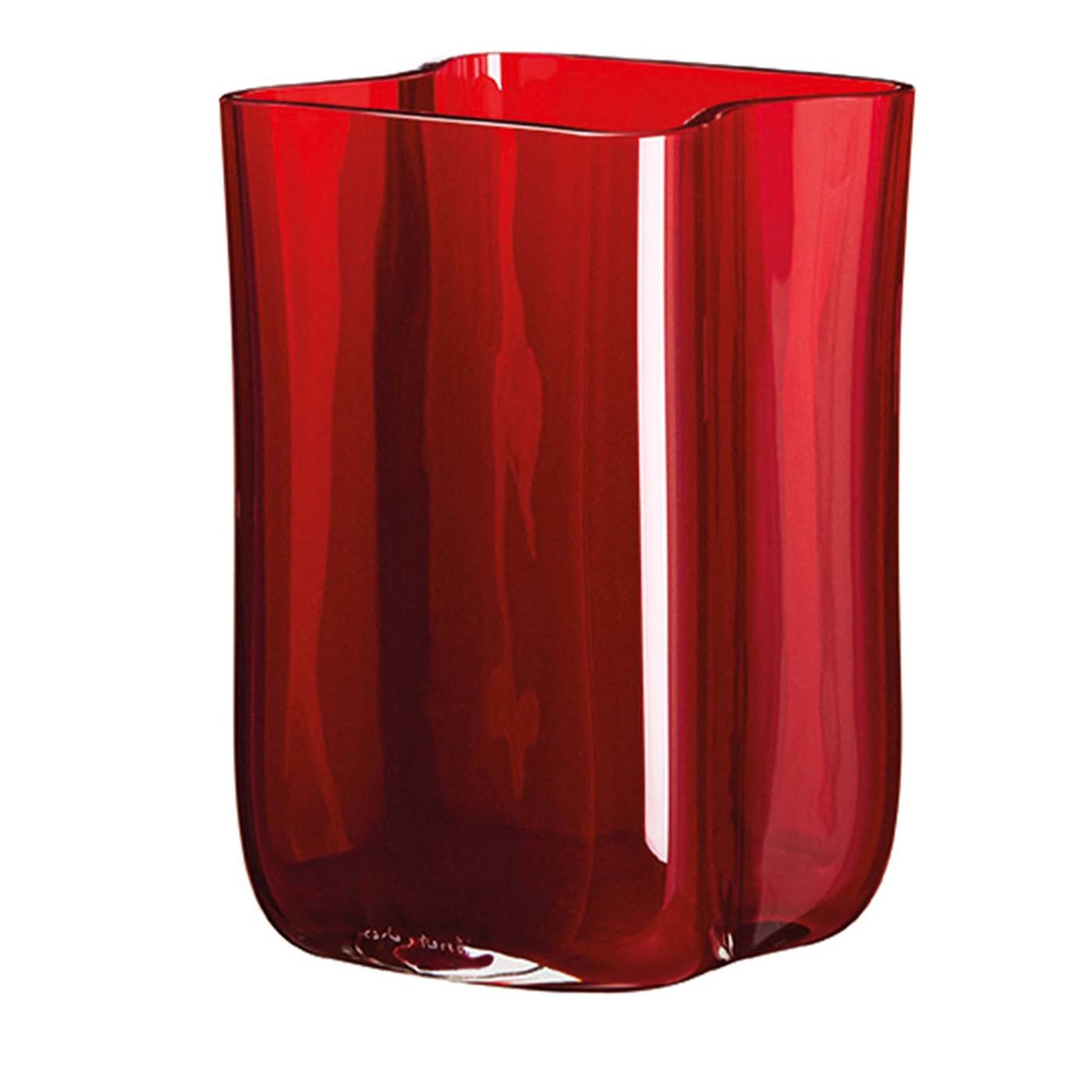 Bosco Kleine rote Vase mit Voluten von Carlo Moretti - Hauptansicht