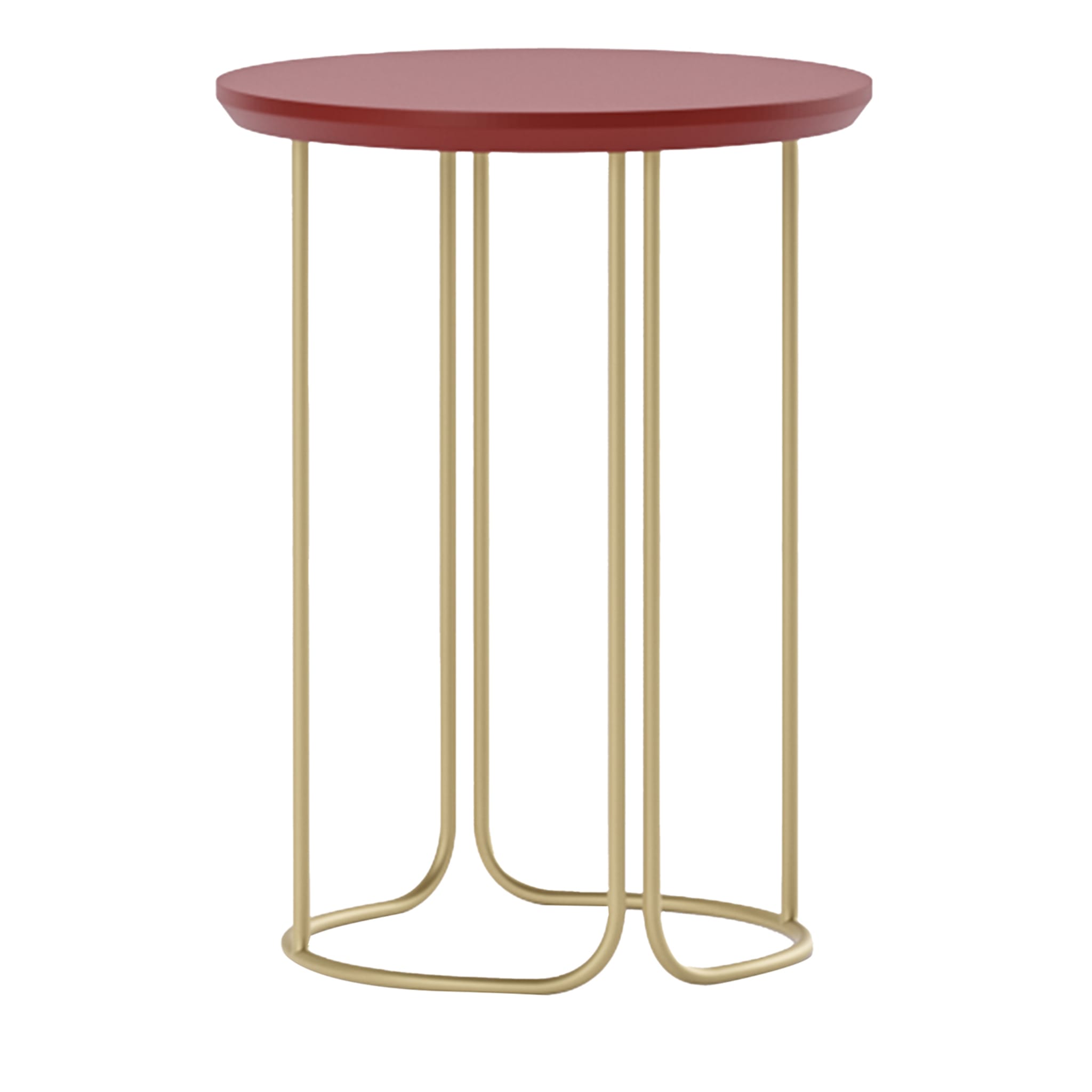 Scala Round Red & Gold Side Table by Marco Piva - Main view