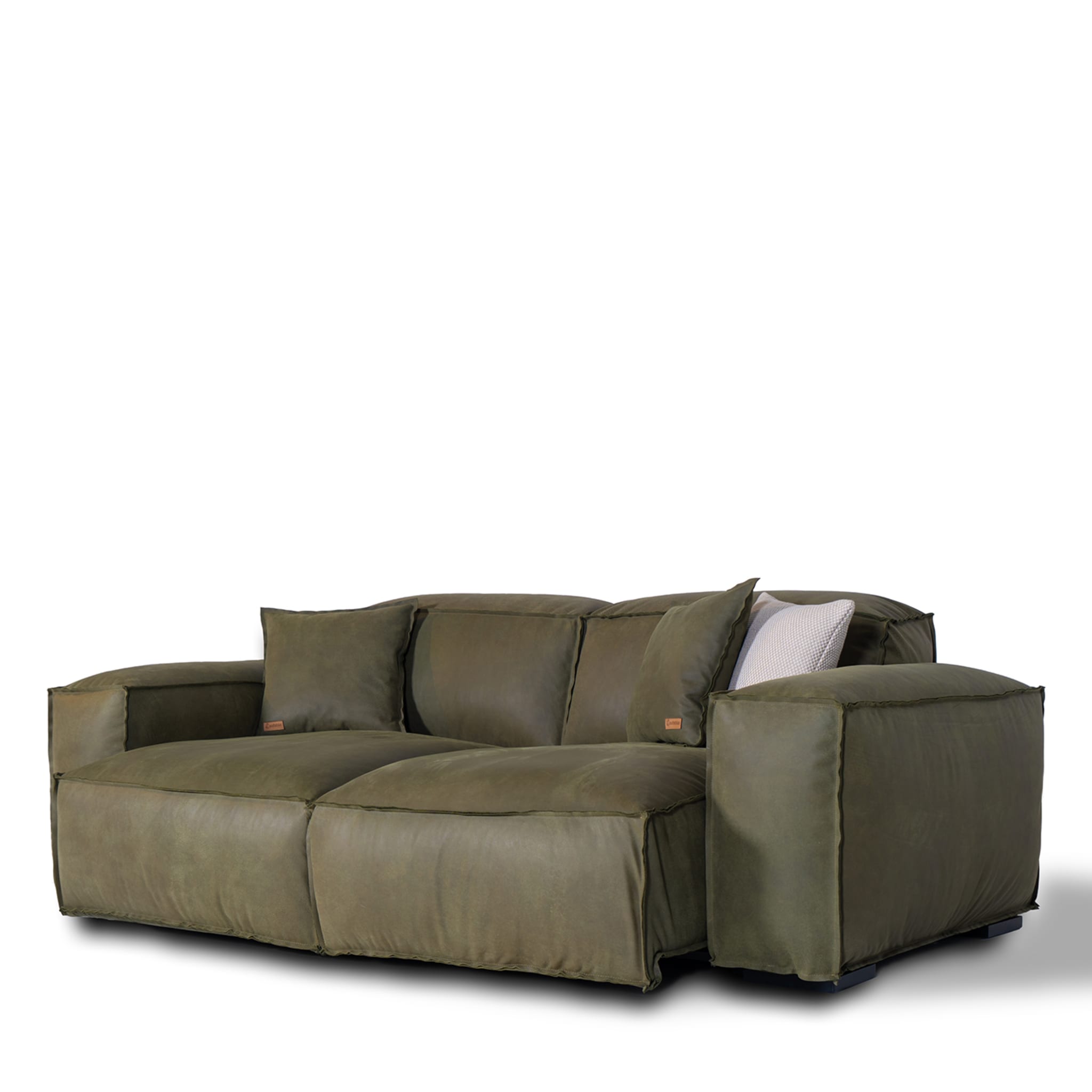 Placido Green Leather 2-Seater Maxi Sofa Tribeca collection - Alternative view 4