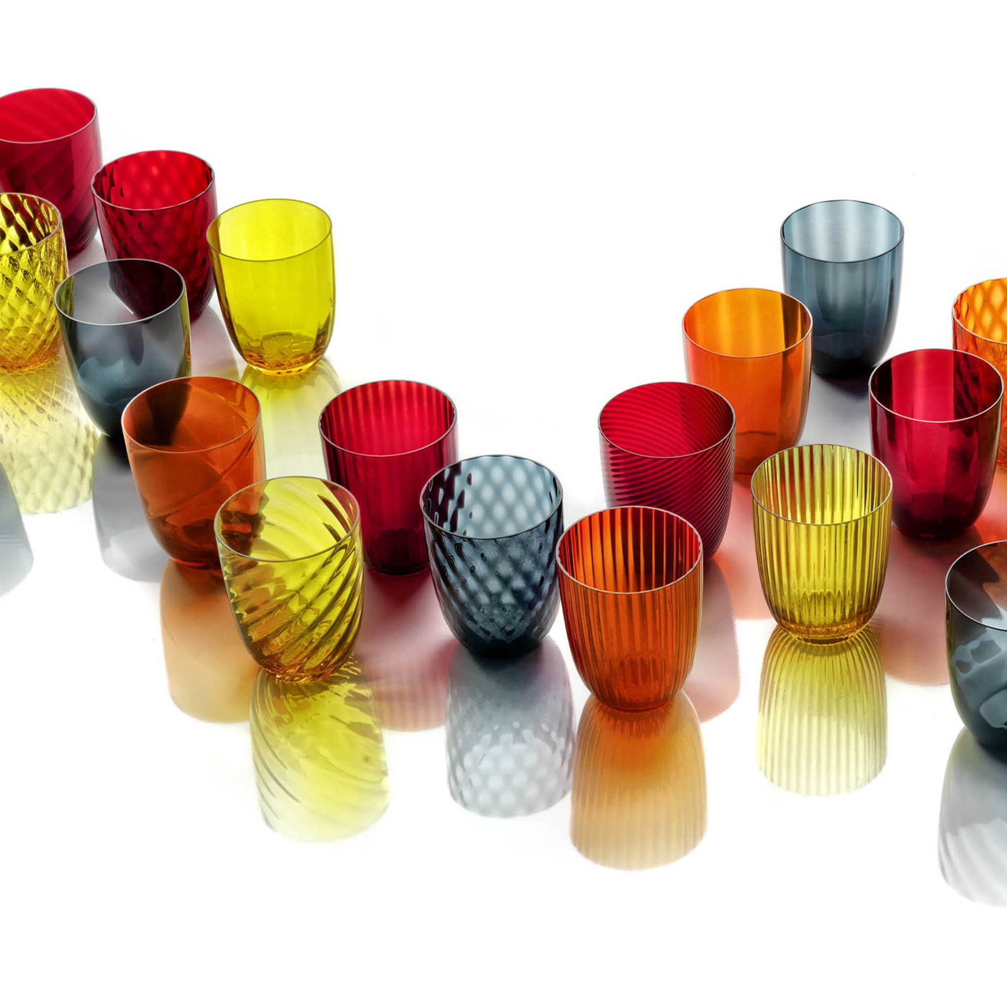 Idra Orange Set of 6 Assorted Water Glasses - Alternative view 2