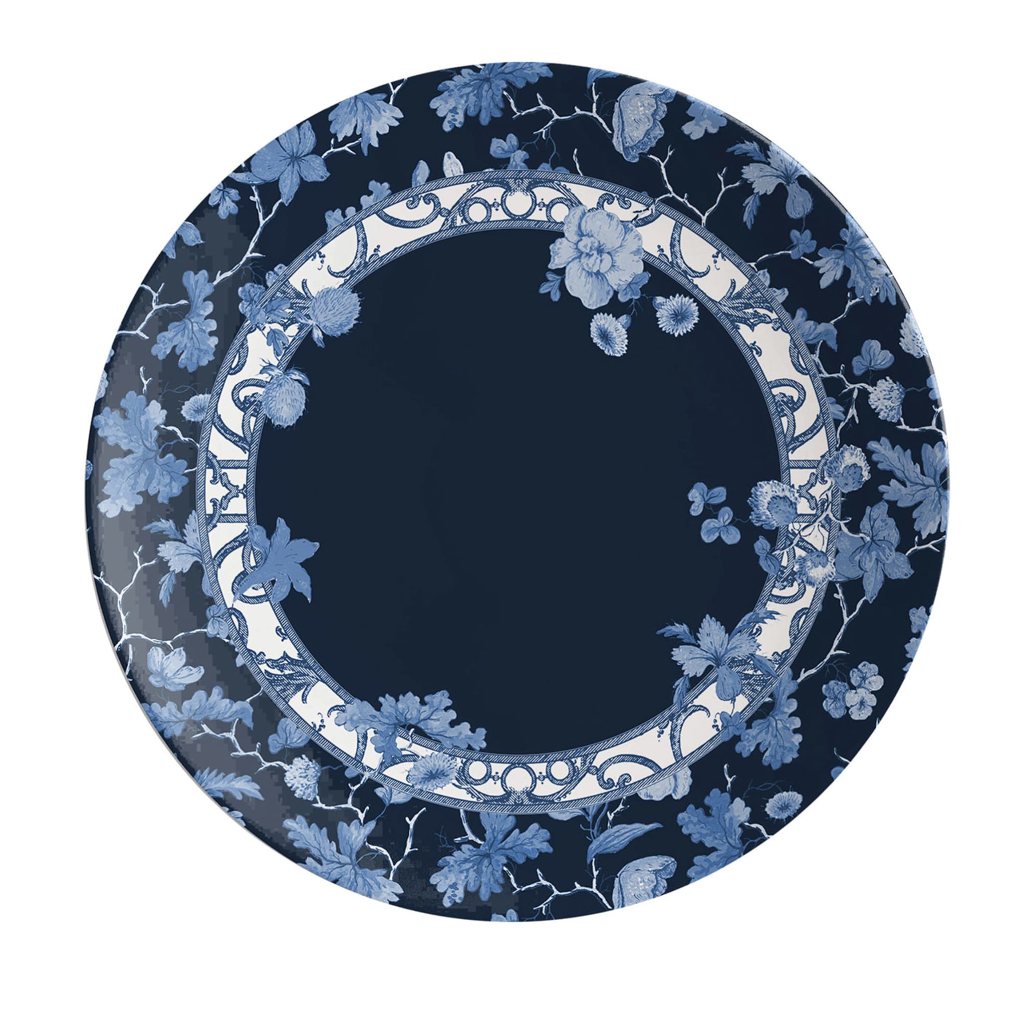 Garden Of Eden Set Of 2 Porcelain Dessert Plates With Blue Decoration #3 - Main view