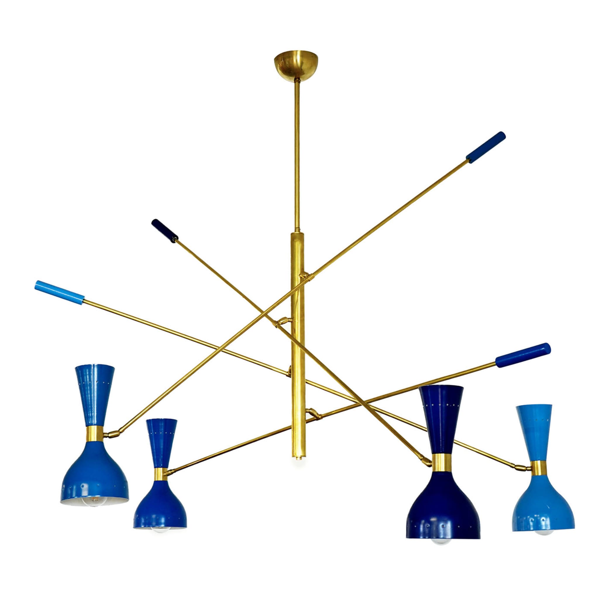 Contrappeso Chandelier, 4 hues of blue "Quadriennale" - Main view