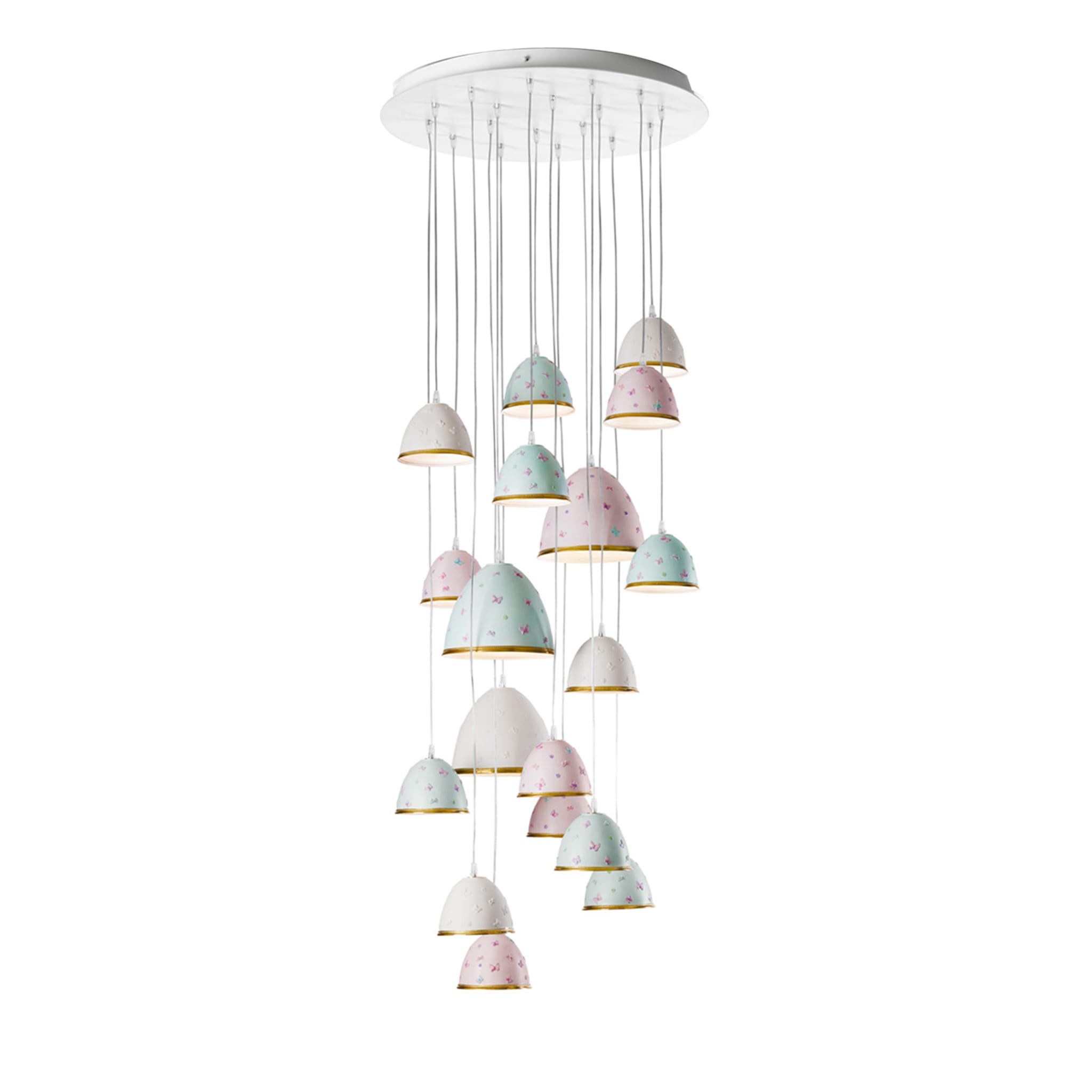 Butterfly 18-Light Multicolor Pendant Lamp - Main view