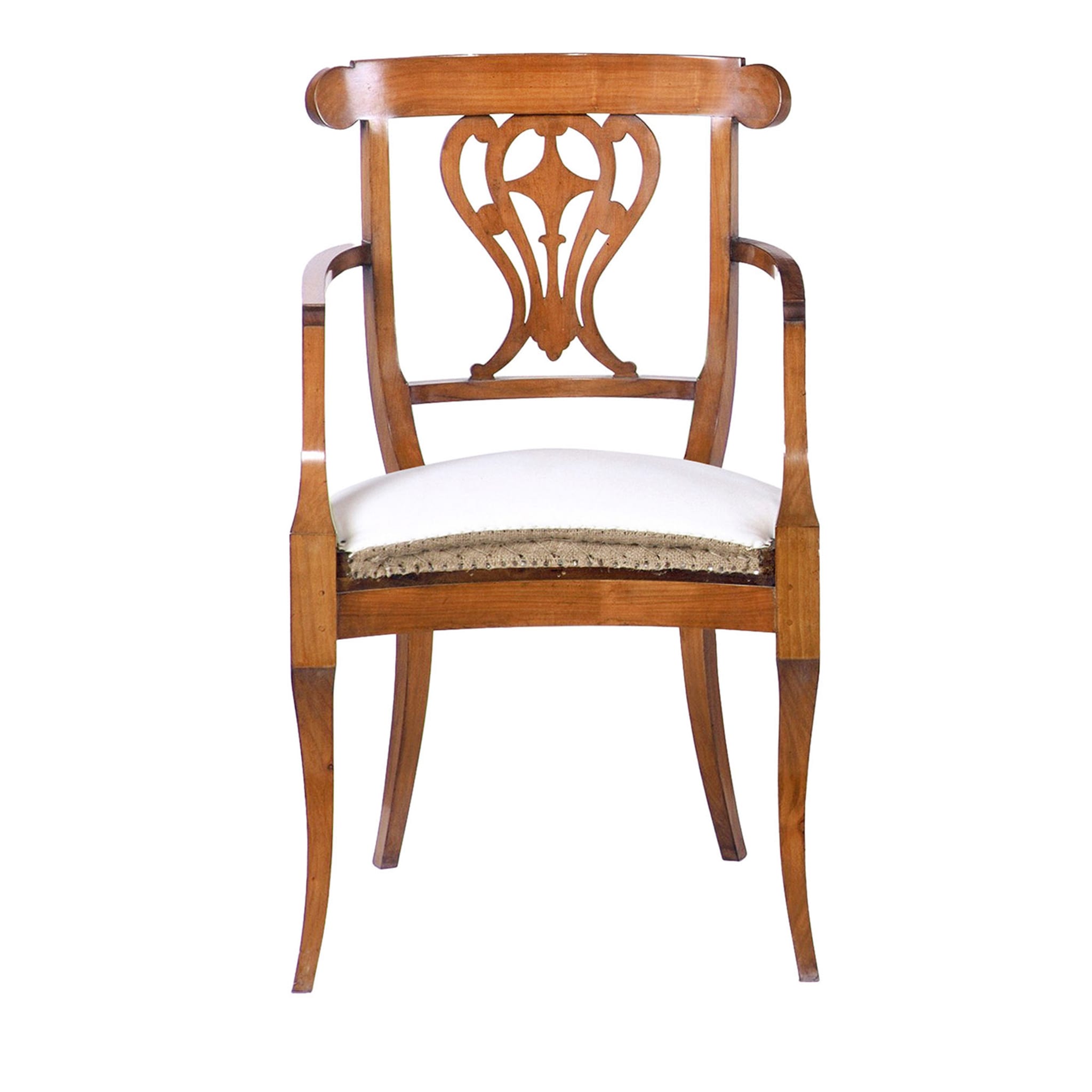 French Empire-Style Cherry Chair With Arms - Main view